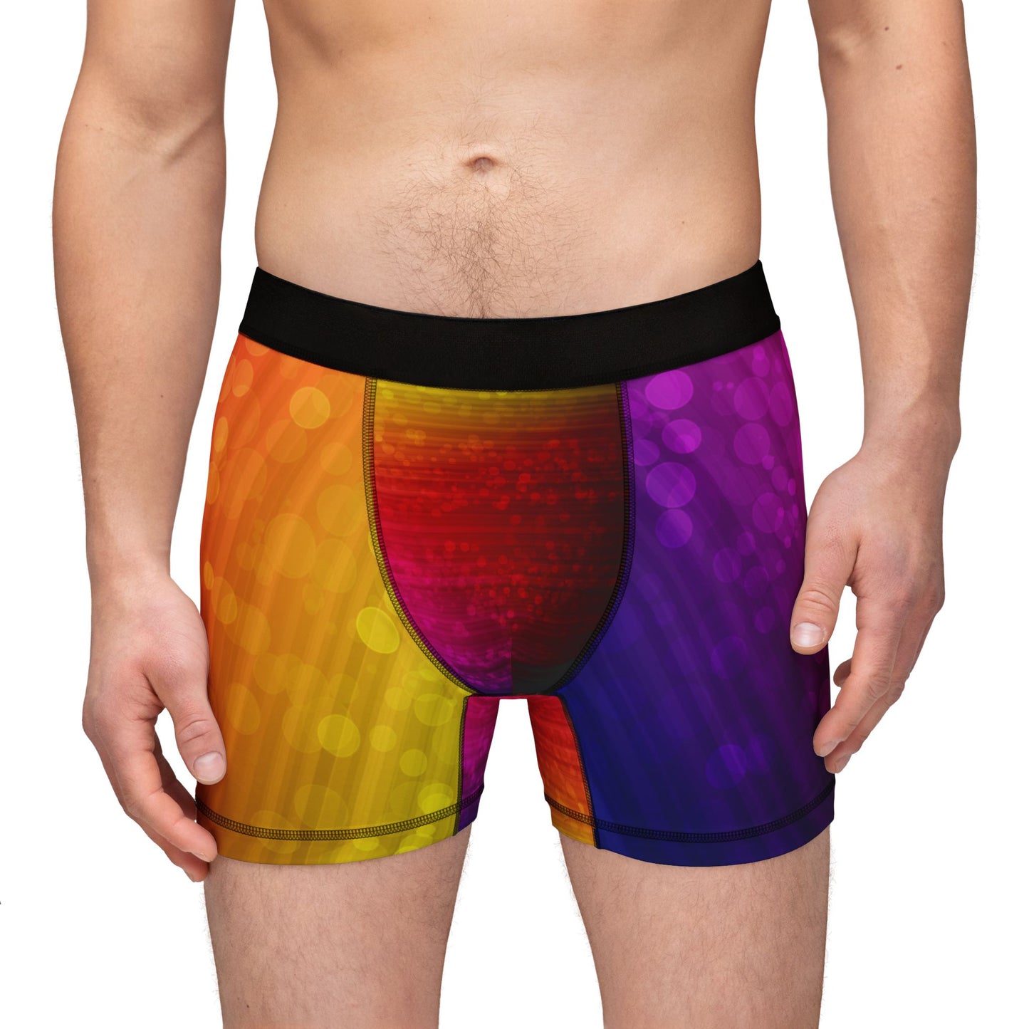 Rainbow Fire Magic Power Athletic Boxer Briefs β Soft & Breathable Underwear for Pride & Performance β Designed with Bold Fiery Gradient of Red, Orange, & Deep Purples