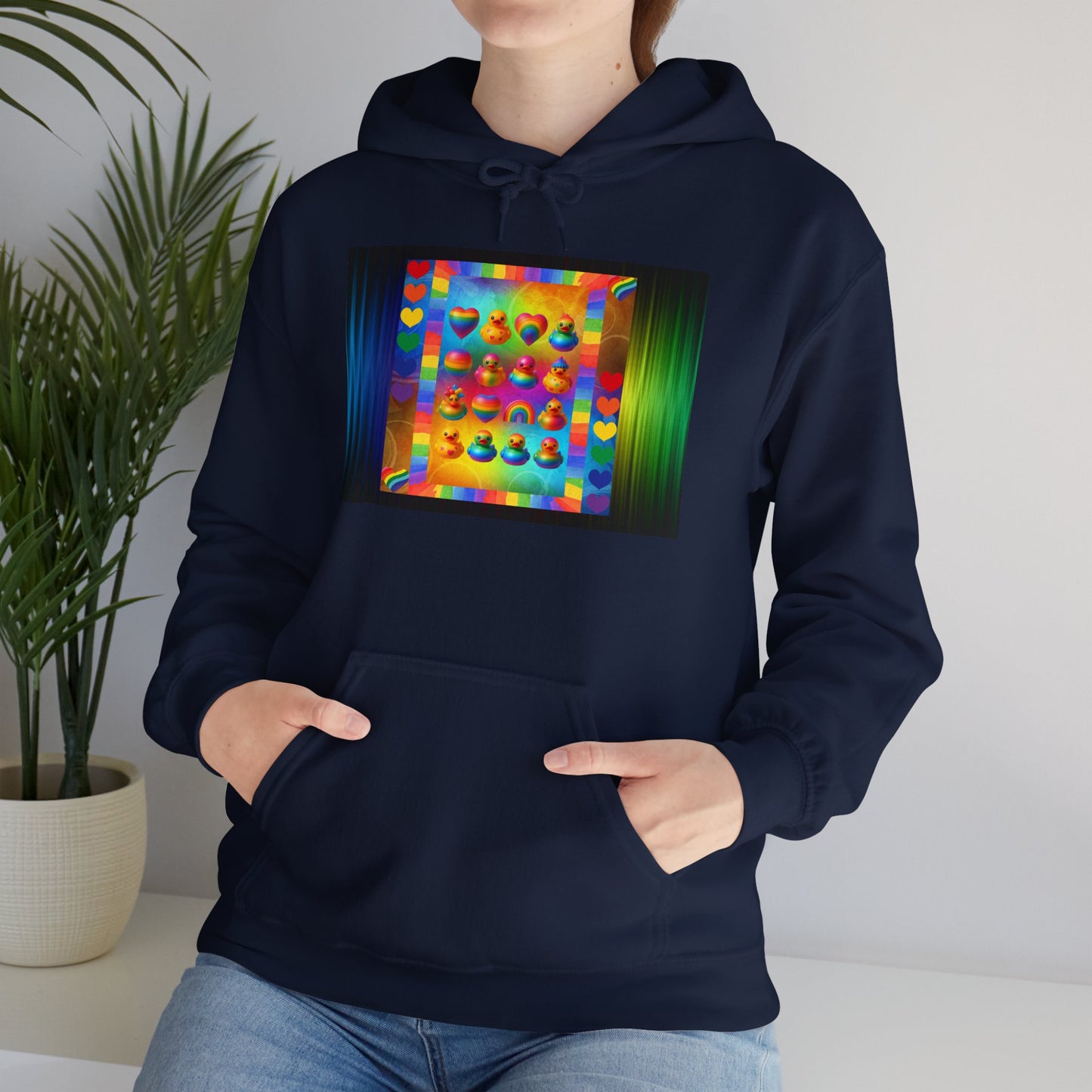Rainbow Rubber Ducky Pride Hoodie – Cozy & Colorful All-Over Print Sweatshirt – Fun LGBTQ+ Streetwear & Pride Fashion
