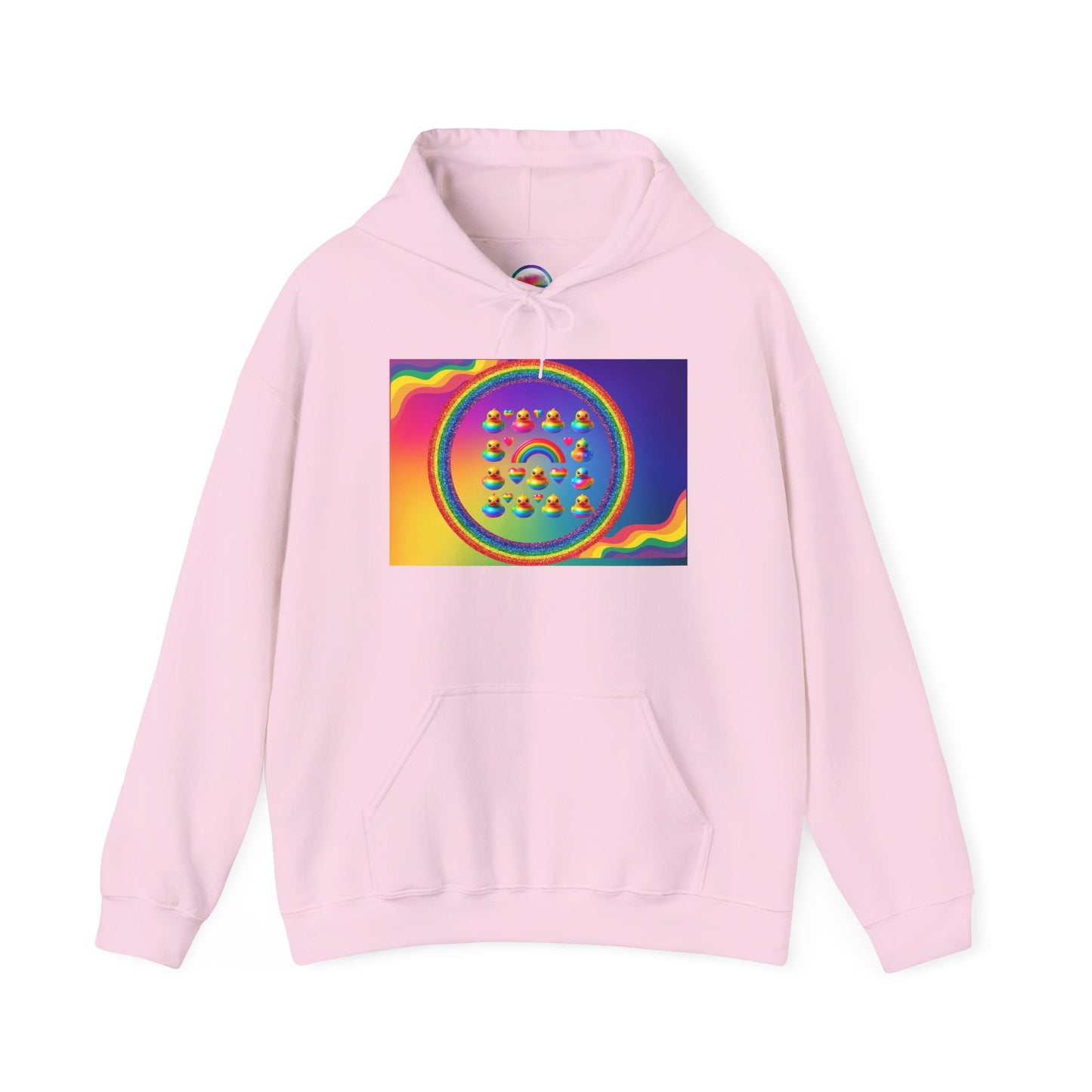 Rainbow Rubber Ducky Pride Hoodie – Cute & Cozy All-Over Print Sweatshirt – LGBTQ+ Equality & Everyday Comfort