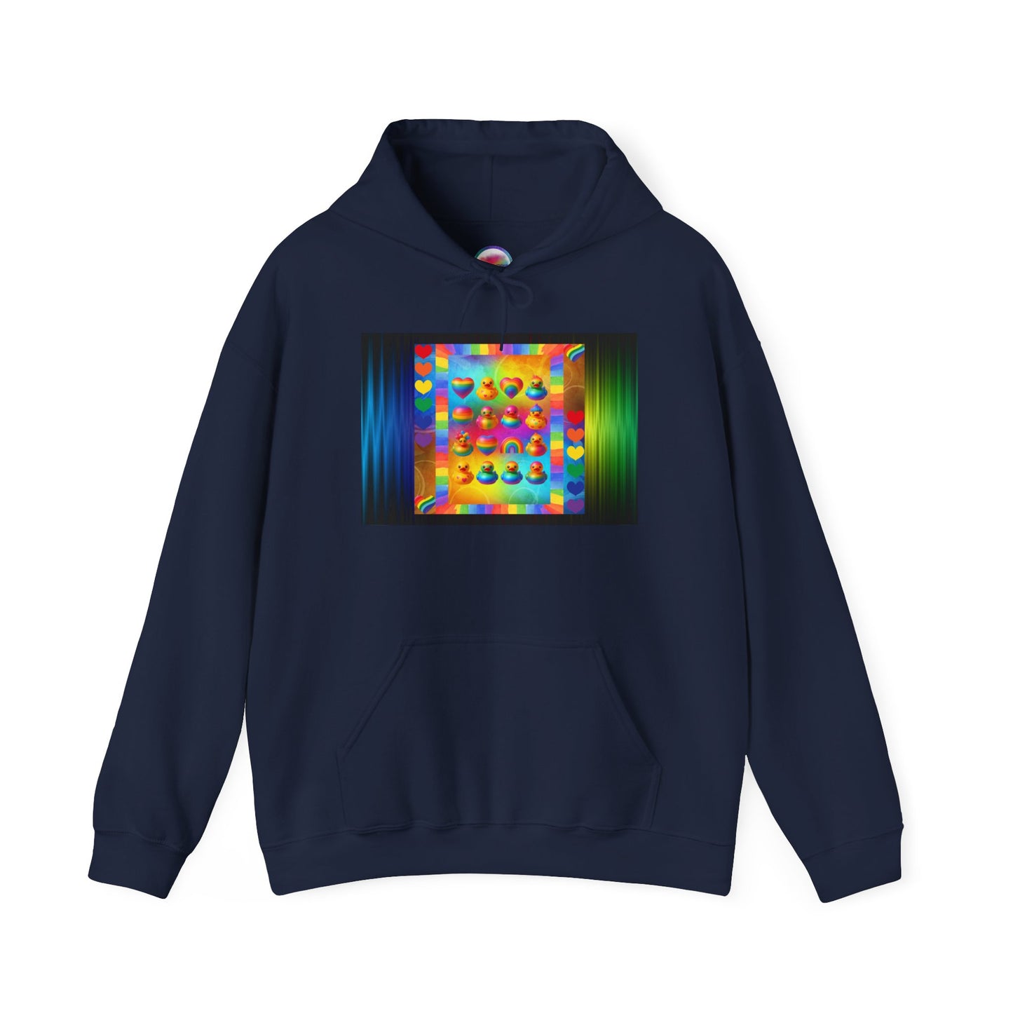 Rainbow Rubber Ducky Pride Hoodie – Cozy & Colorful All-Over Print Sweatshirt – Fun LGBTQ+ Streetwear & Pride Fashion