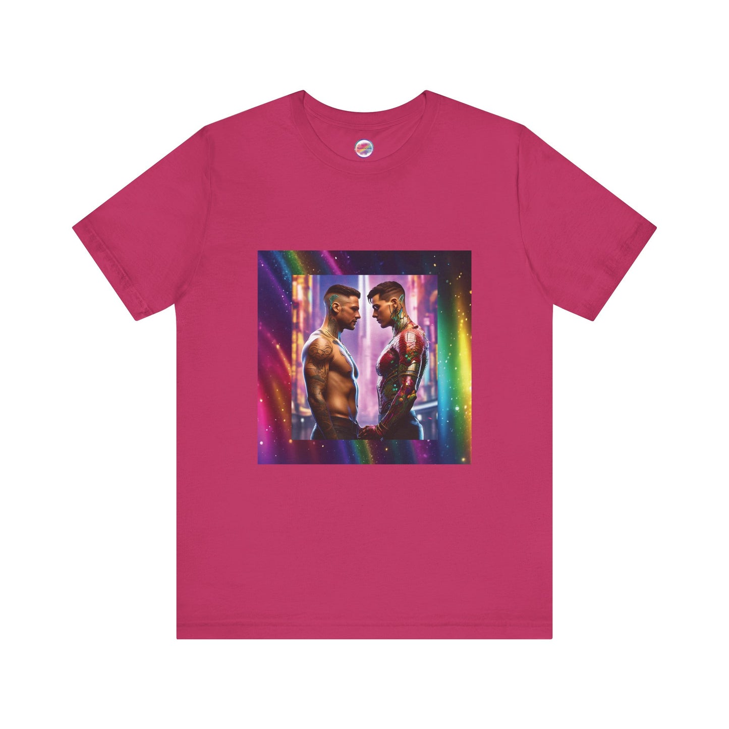 AI Rainbow Robot LoveisLove Pride T-Shirt – Bold & Futuristic – LGBTQ+ Pride & Cyberpunk Fashion