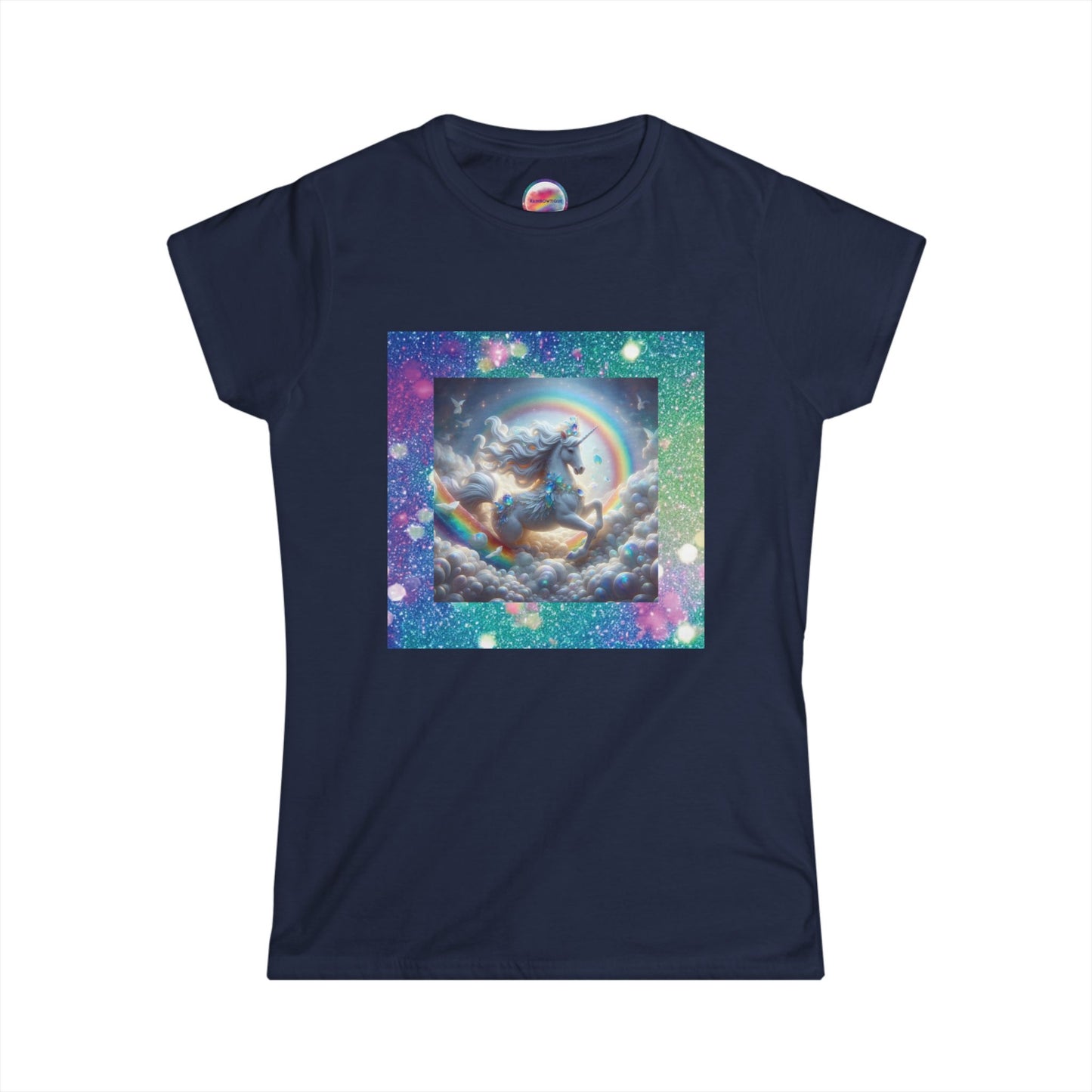 Rainbow Fantasy Fairytale Unicorn T-Shirt – Soft & Magical All-Over Print Tee – Enchanted Comfort & Style for Dreamers