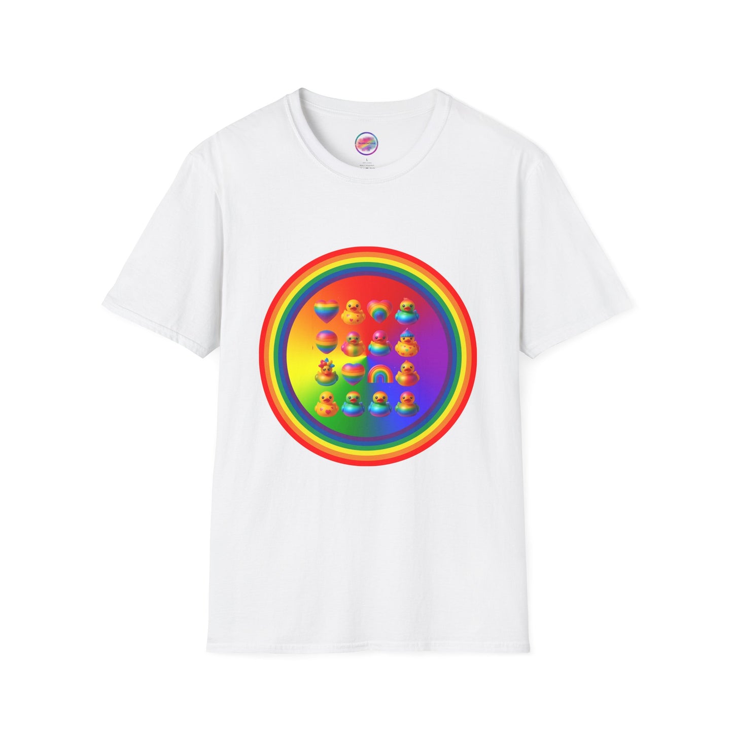 Rainbow Rubber Ducky Pride T-Shirt – Fun & Colorful All-Over Print Tee – LGBTQ+ Streetwear & Pride Celebration Fashion