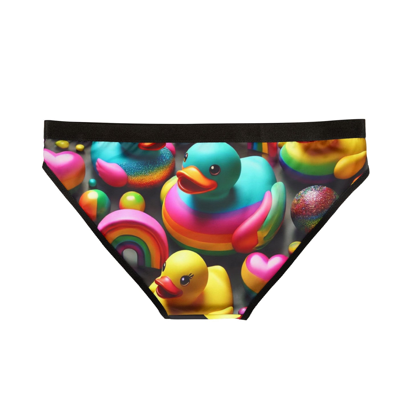 🩲 Rainbow Rubber Ducky Sparkle n’ Splash Bikini Briefs – Playful, Proud, and Perfectly You