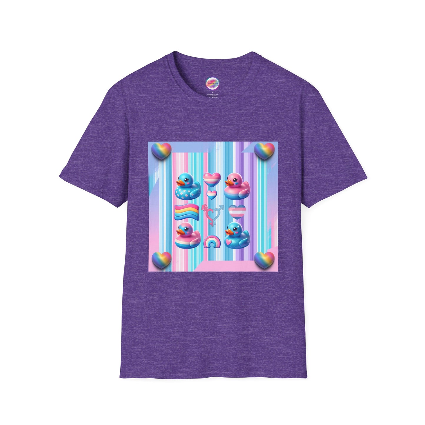 Rainbow Rubber Ducky Love T-Shirt – Uniquely You Trans Pride Rubber Duck Design – Cute & Playful LGBTQ+ Pride Fashion