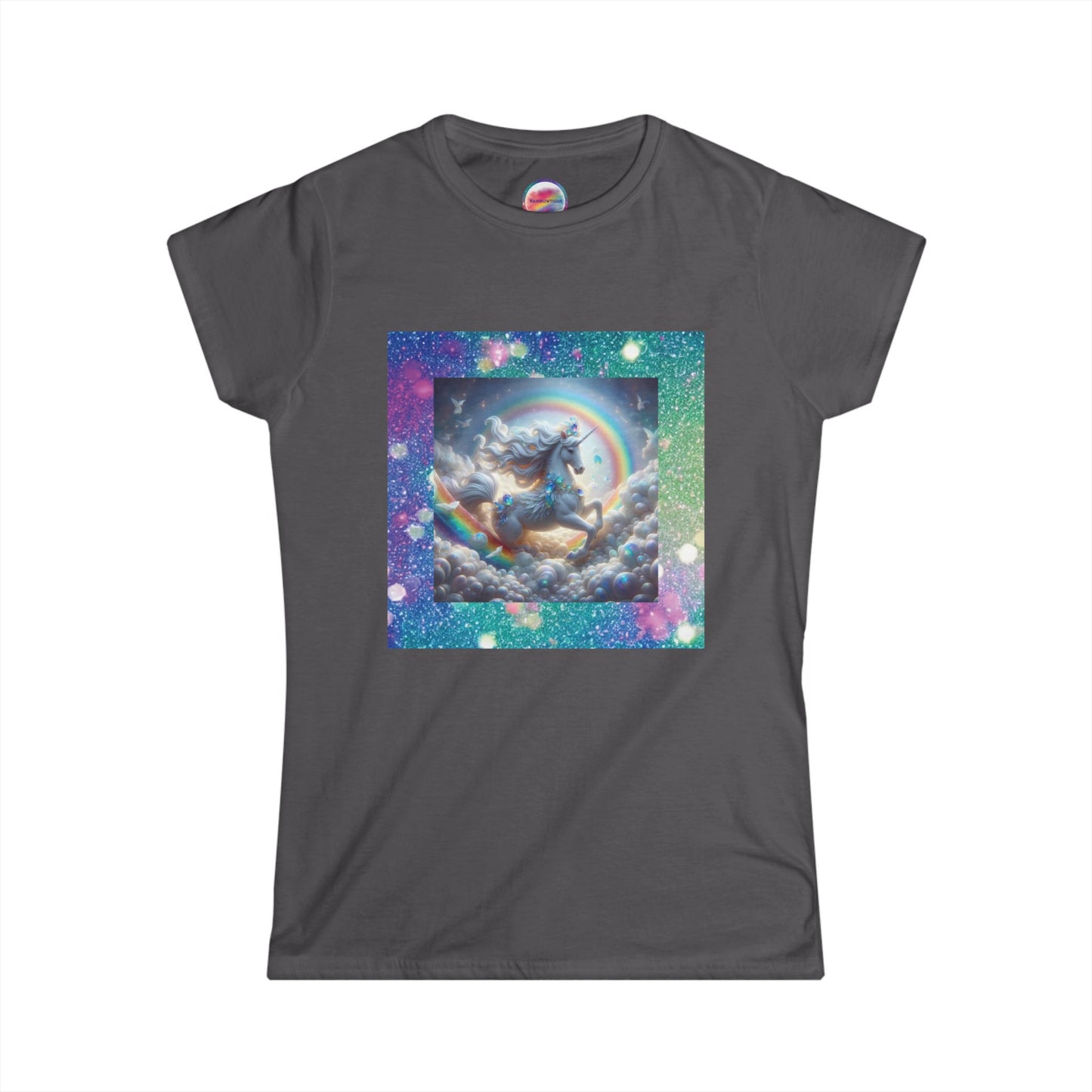 Rainbow Fantasy Fairytale Unicorn T-Shirt – Soft & Magical All-Over Print Tee – Enchanted Comfort & Style for Dreamers