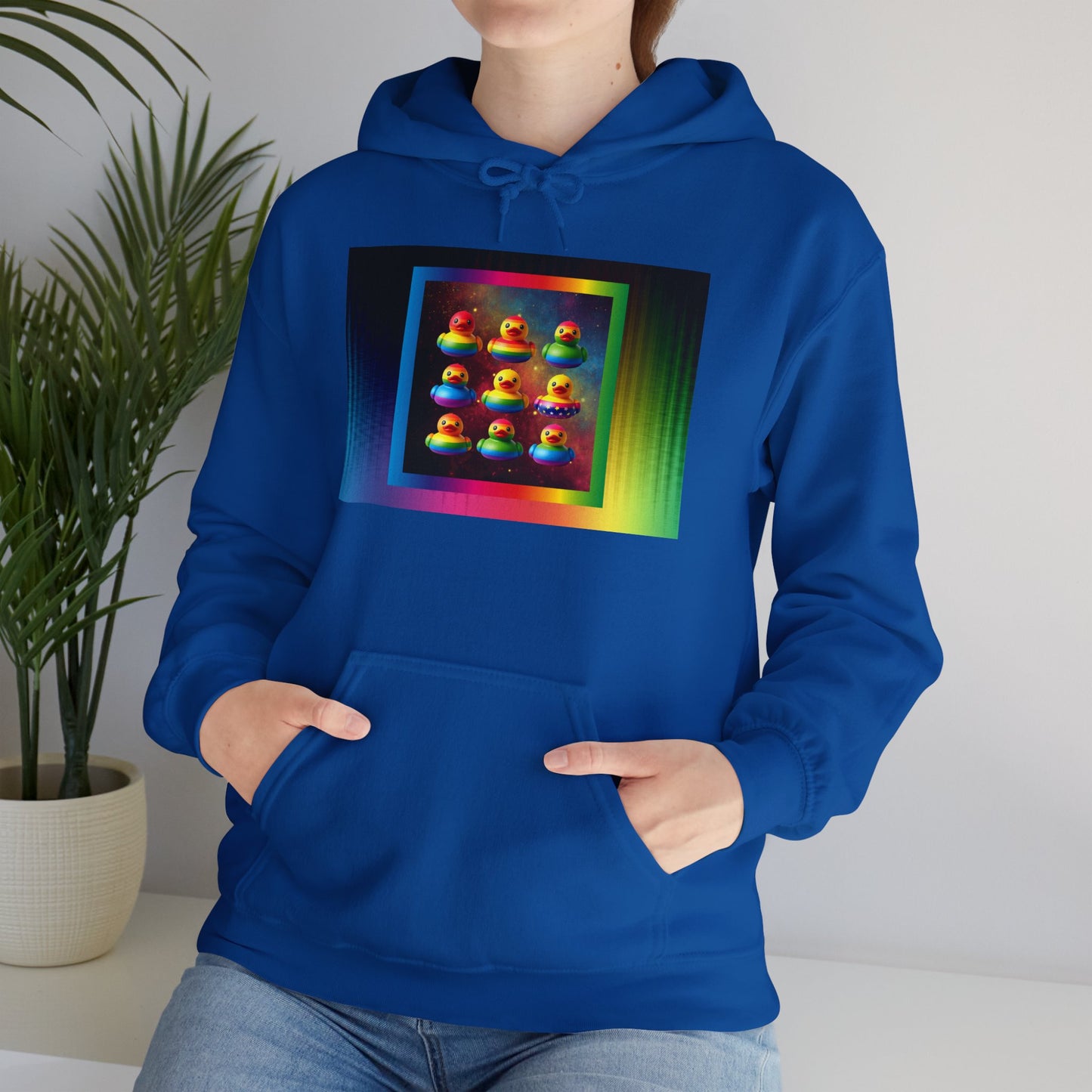 Rainbow Rubber Ducky Pride Hoodie – Cozy & Colorful All-Over Print Sweatshirt – Fun LGBTQ+ Streetwear & Pride Fashion