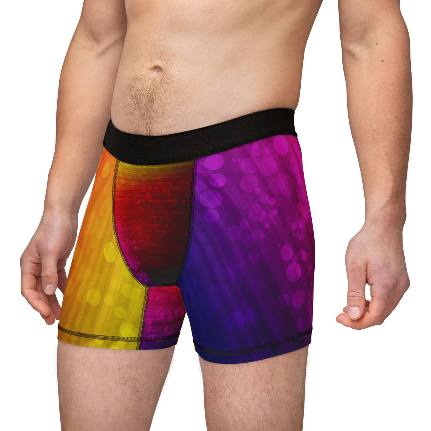 Rainbow Fire Magic Power Athletic Boxer Briefs β Soft & Breathable Underwear for Pride & Performance β Designed with Bold Fiery Gradient of Red, Orange, & Deep Purples