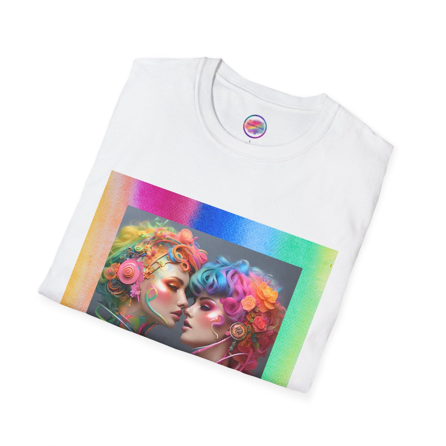 AI Rainbow Robot Trans Pride T-Shirt – Bold All-Over Print Tee for Inclusivity & Self-Expression – Love is Love Cyber Art
