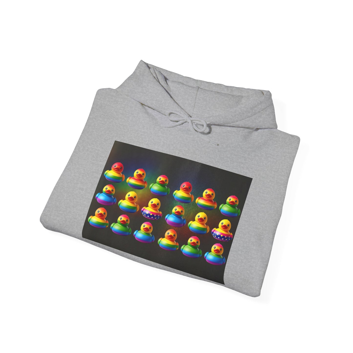 Rainbow Rubber Ducky Pride Hoodie – Cozy & Colorful All-Over Print Sweatshirt – Fun LGBTQ+ Streetwear & Pride Fashion