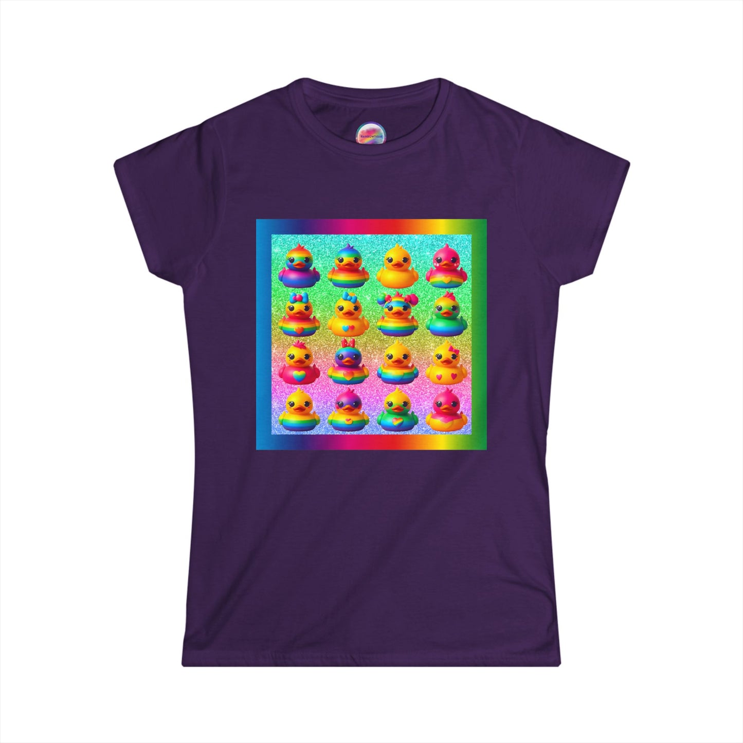 Rainbow Rubber Ducky T-Shirt – Soft All-Over Print Tee for Pride & Fun Fashion – Cute & Playful Everyday Style
