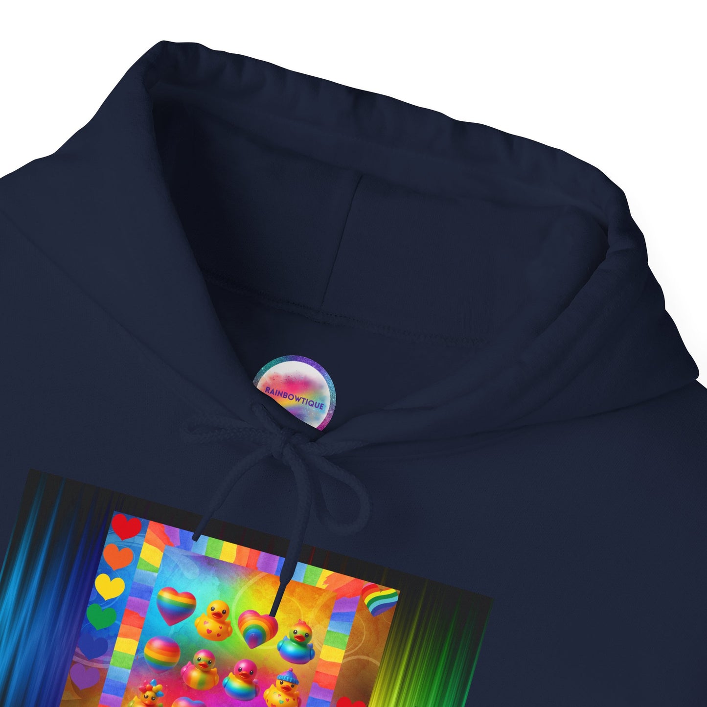 Rainbow Rubber Ducky Pride Hoodie – Cozy & Colorful All-Over Print Sweatshirt – Fun LGBTQ+ Streetwear & Pride Fashion