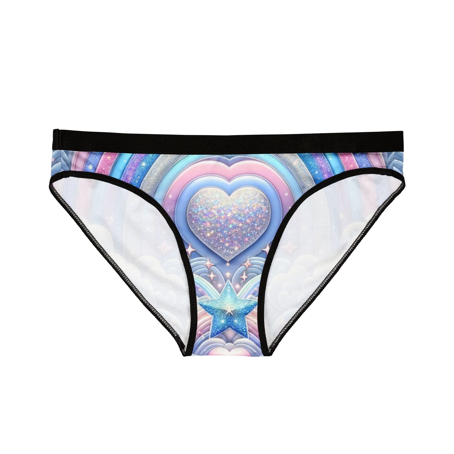 Rainbow Dreamscape Fantasy Fairytale Pastel Heart Bikini Briefs – Soft, Breathable LGBTQ+ Pride Underwear | Cute & Whimsical Comfort