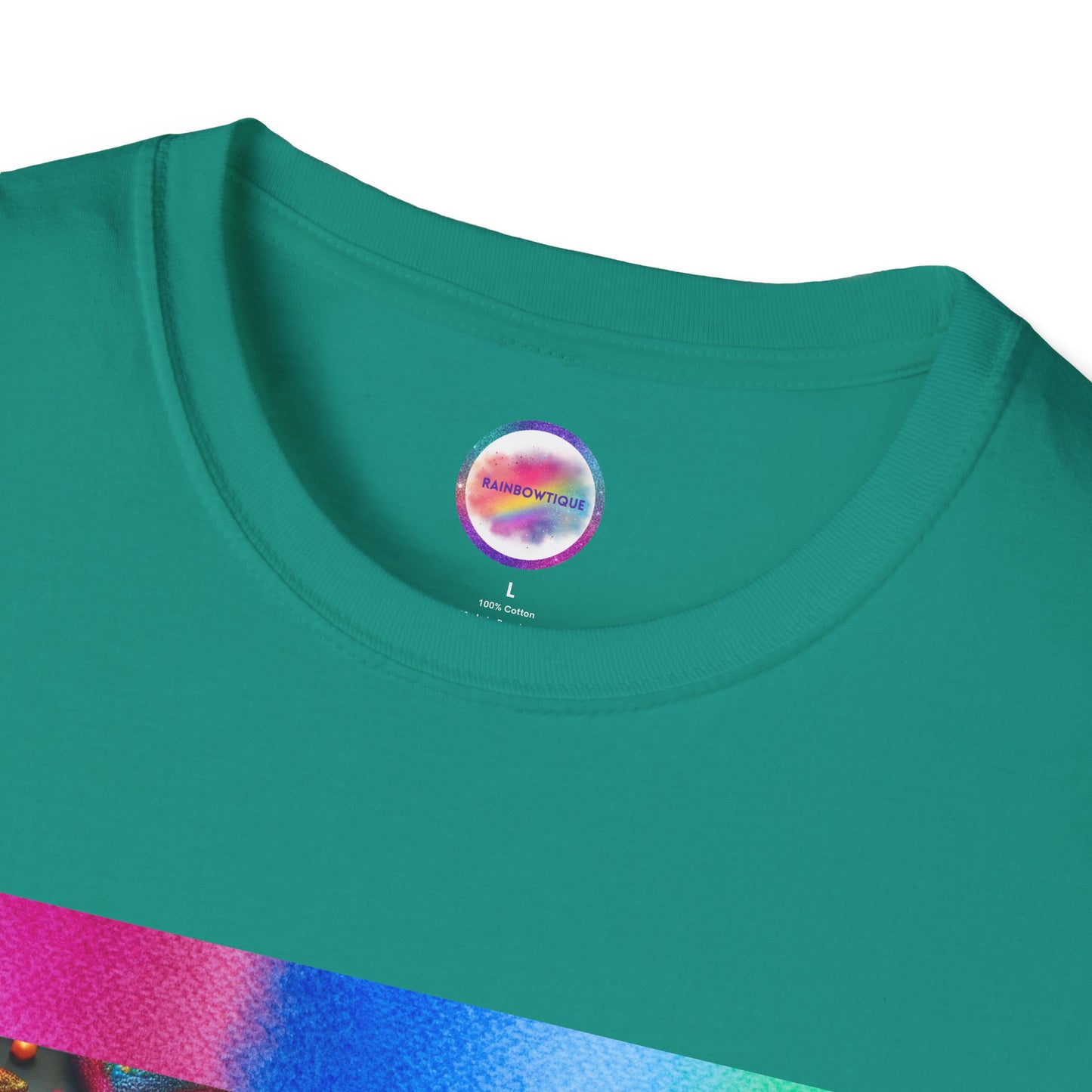 Rainbow Rubber Ducky Sparkle n Splash Hearts & Stars T-Shirt – Cute All-Over Print Tee for LGBTQ+ Inclusivity – Colorful Pride Fashion