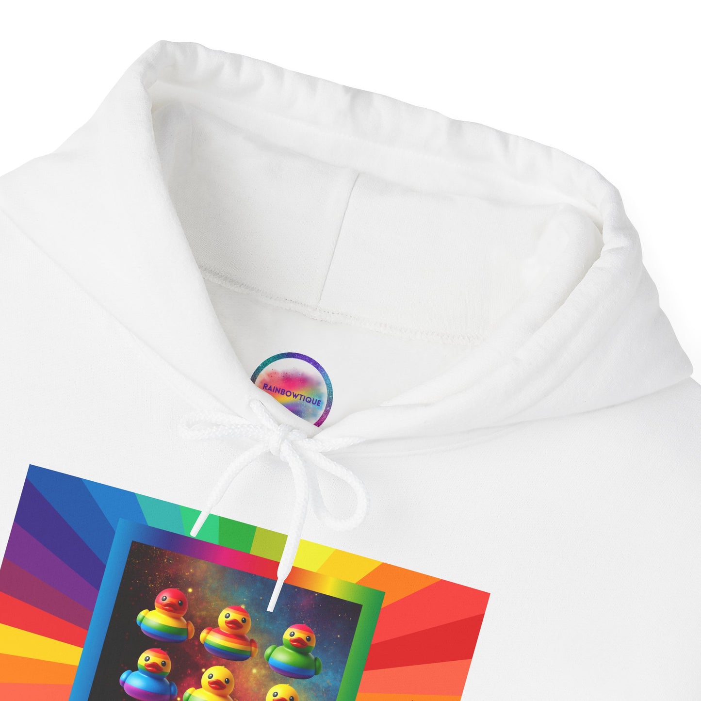 Rainbow Rubber Ducky Pride Hoodie – Cozy & Colorful All-Over Print Sweatshirt – Fun LGBTQ+ Streetwear & Pride Fashion