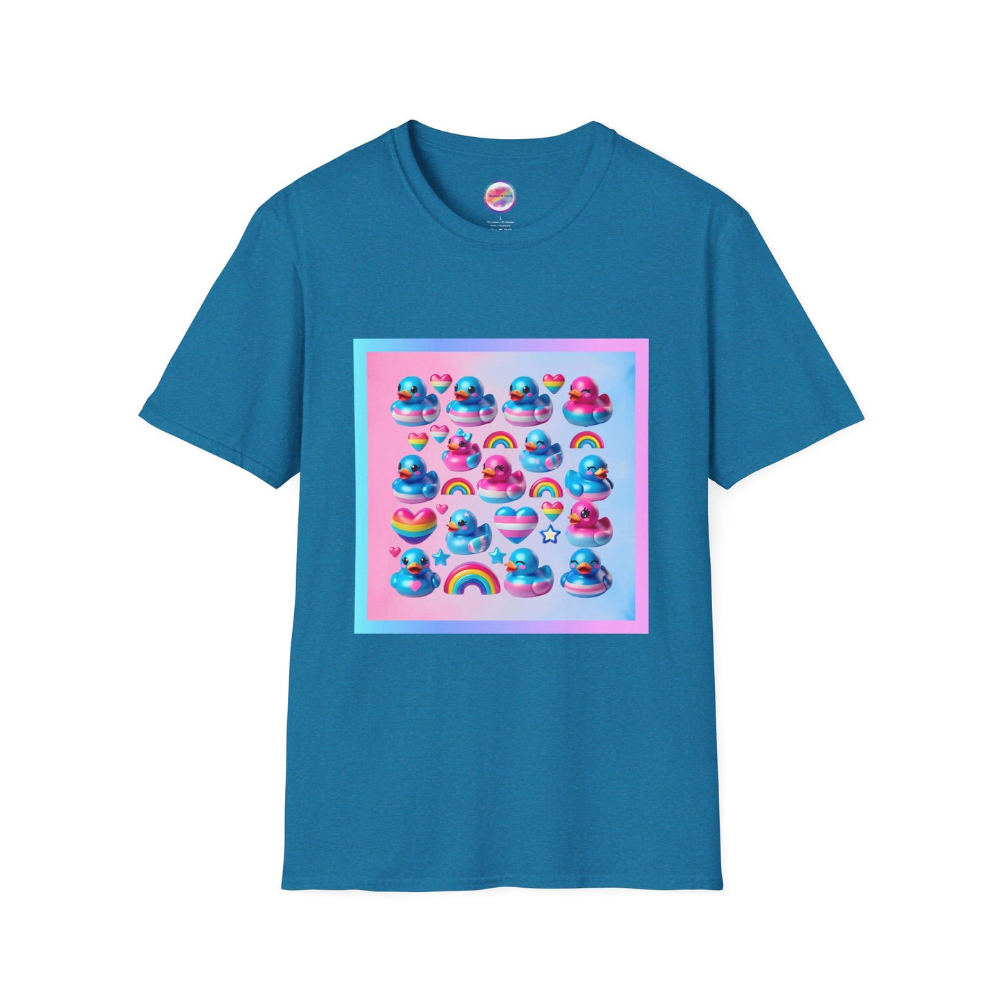 Rainbow Rubber Ducky Love T-Shirt – Uniquely You Trans Pride Rubber Duck Design – Cute & Playful LGBTQ+ Pride Fashion
