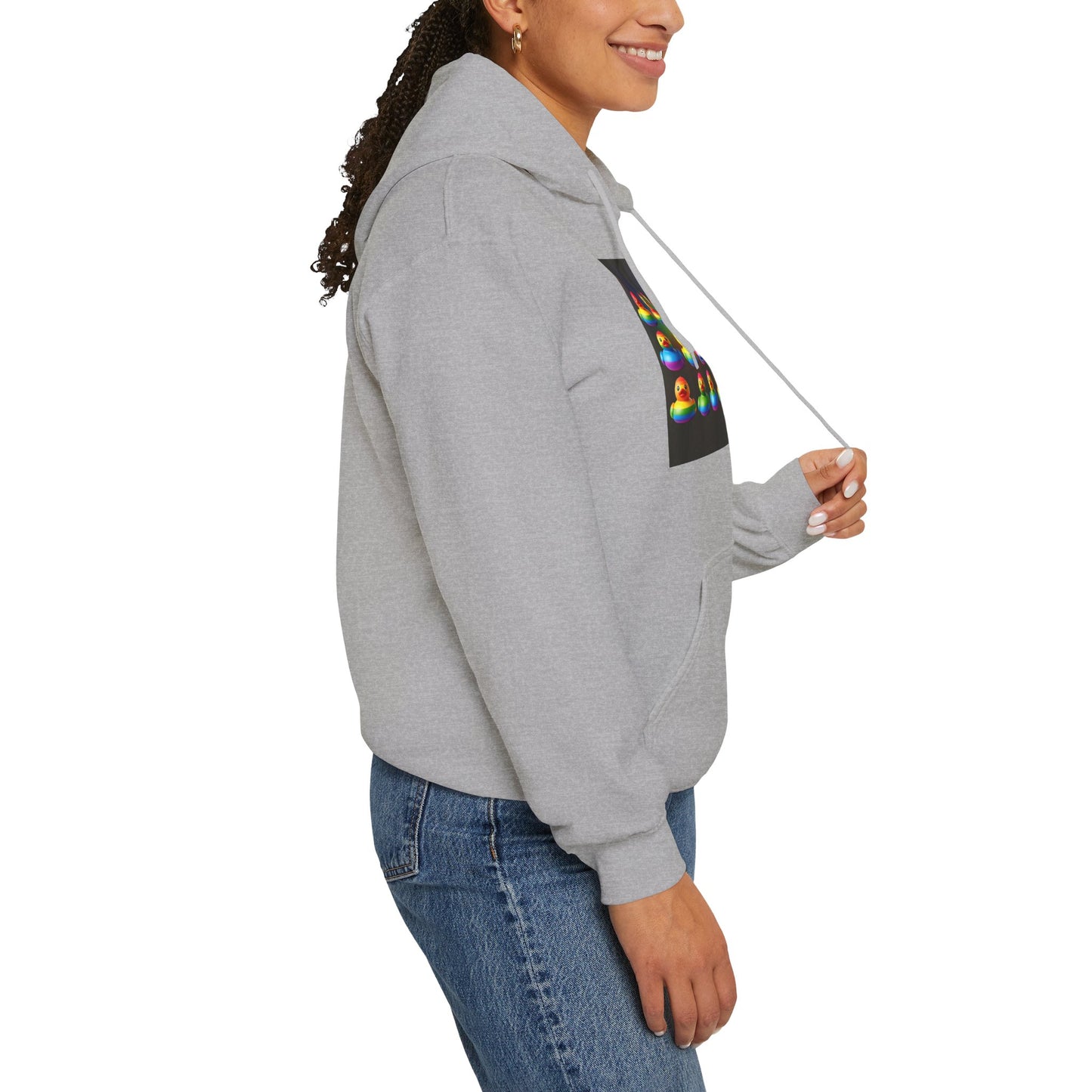 Rainbow Rubber Ducky Pride Hoodie – Cozy & Colorful All-Over Print Sweatshirt – Fun LGBTQ+ Streetwear & Pride Fashion