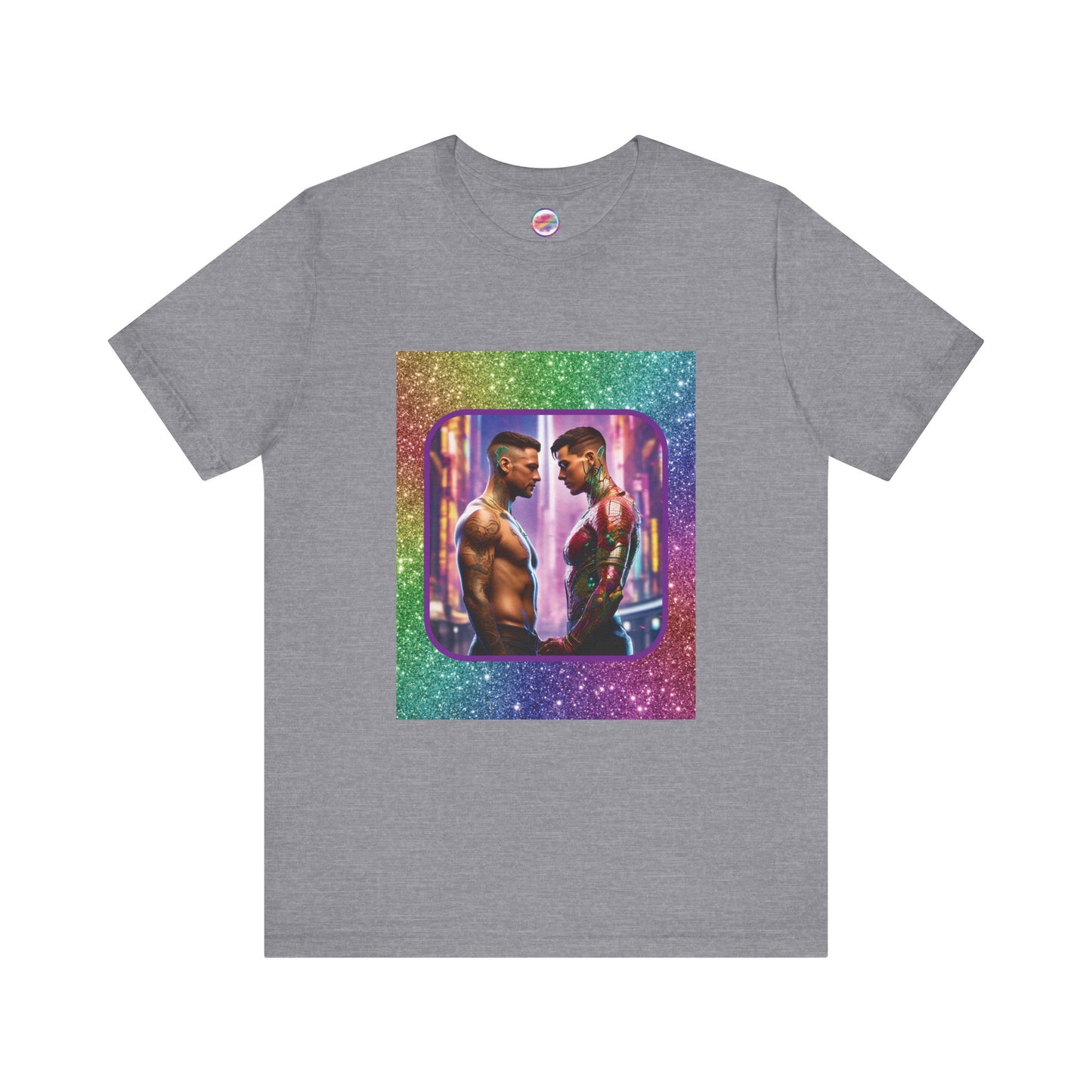AI Rainbow Robot LoveisLove Pride T-Shirt – Bold & Futuristic – LGBTQ+ Pride & Cyberpunk Fashion