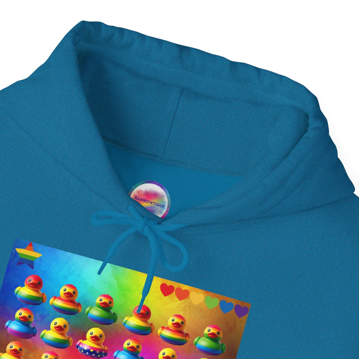 Rainbow Rubber Ducky Pride Hoodie – Cozy & Colorful All-Over Print Sweatshirt – Fun LGBTQ+ Streetwear & Pride Fashion