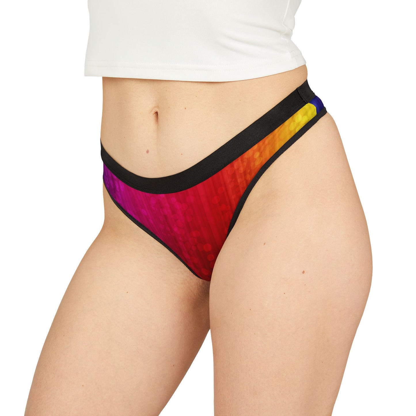 Rainbow Fire Gradient Thong – Bold LGBTQ+ Pride Lingerie | Ultra-Soft, Breathable & Comfortable Fit