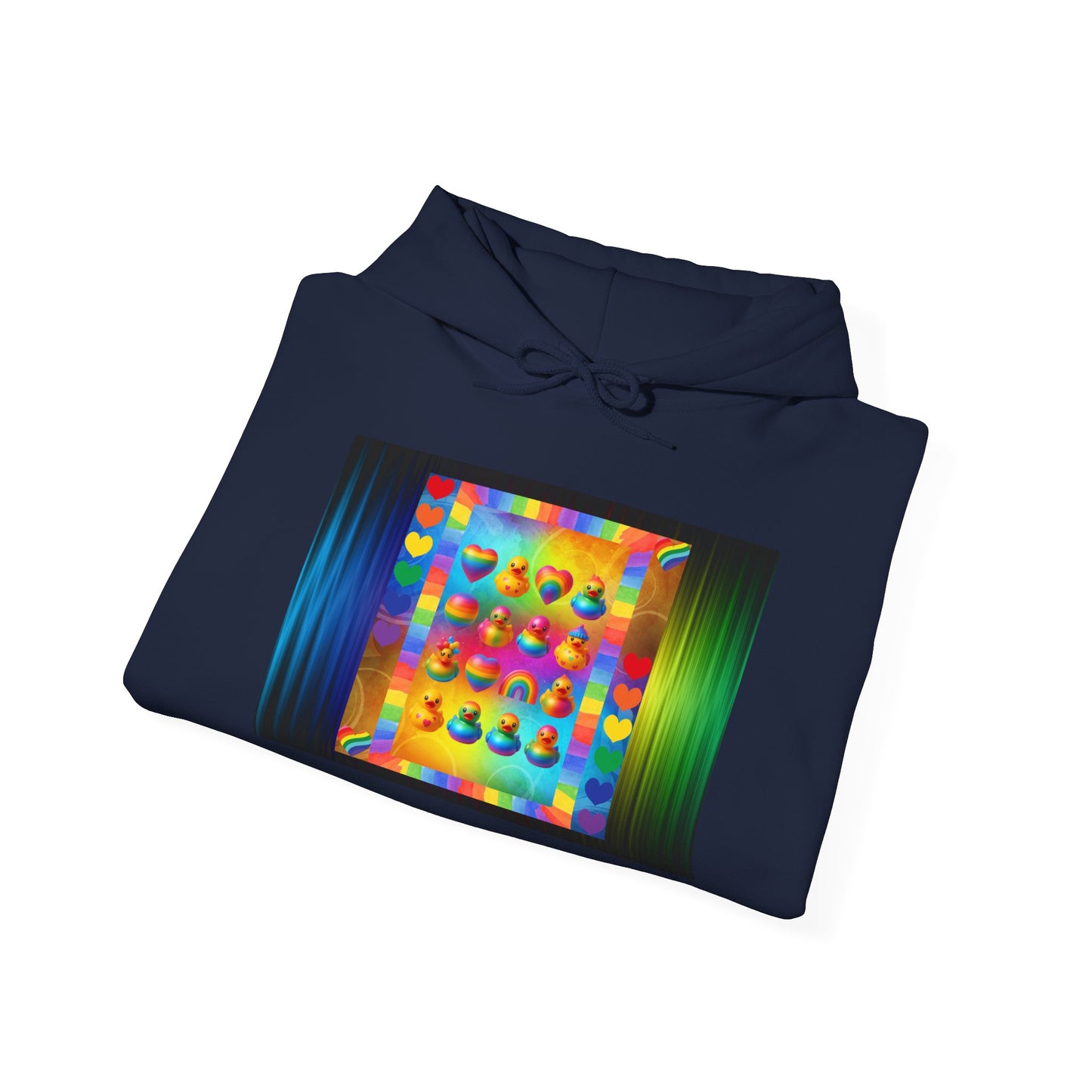 Rainbow Rubber Ducky Pride Hoodie – Cozy & Colorful All-Over Print Sweatshirt – Fun LGBTQ+ Streetwear & Pride Fashion