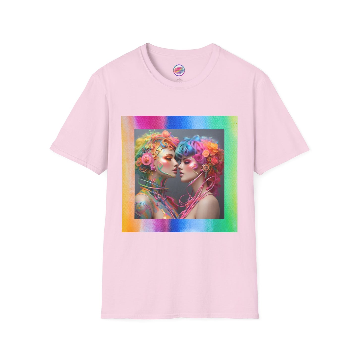 AI Rainbow Robot Trans Pride T-Shirt – Bold All-Over Print Tee for Inclusivity & Self-Expression – Love is Love Cyber Art