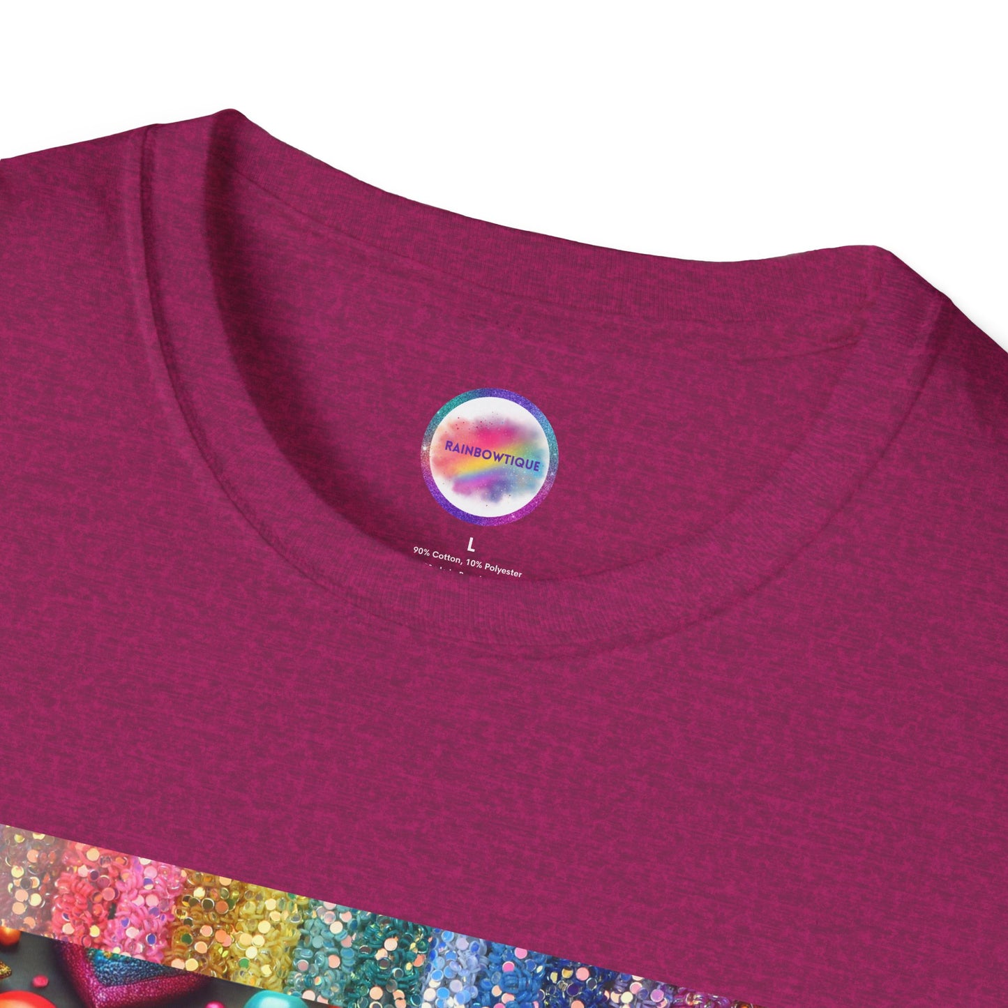 Rainbow Rubber Ducky Sparkle n Splash Hearts & Stars T-Shirt – Cute All-Over Print Tee for LGBTQ+ Inclusivity – Colorful Pride Fashion