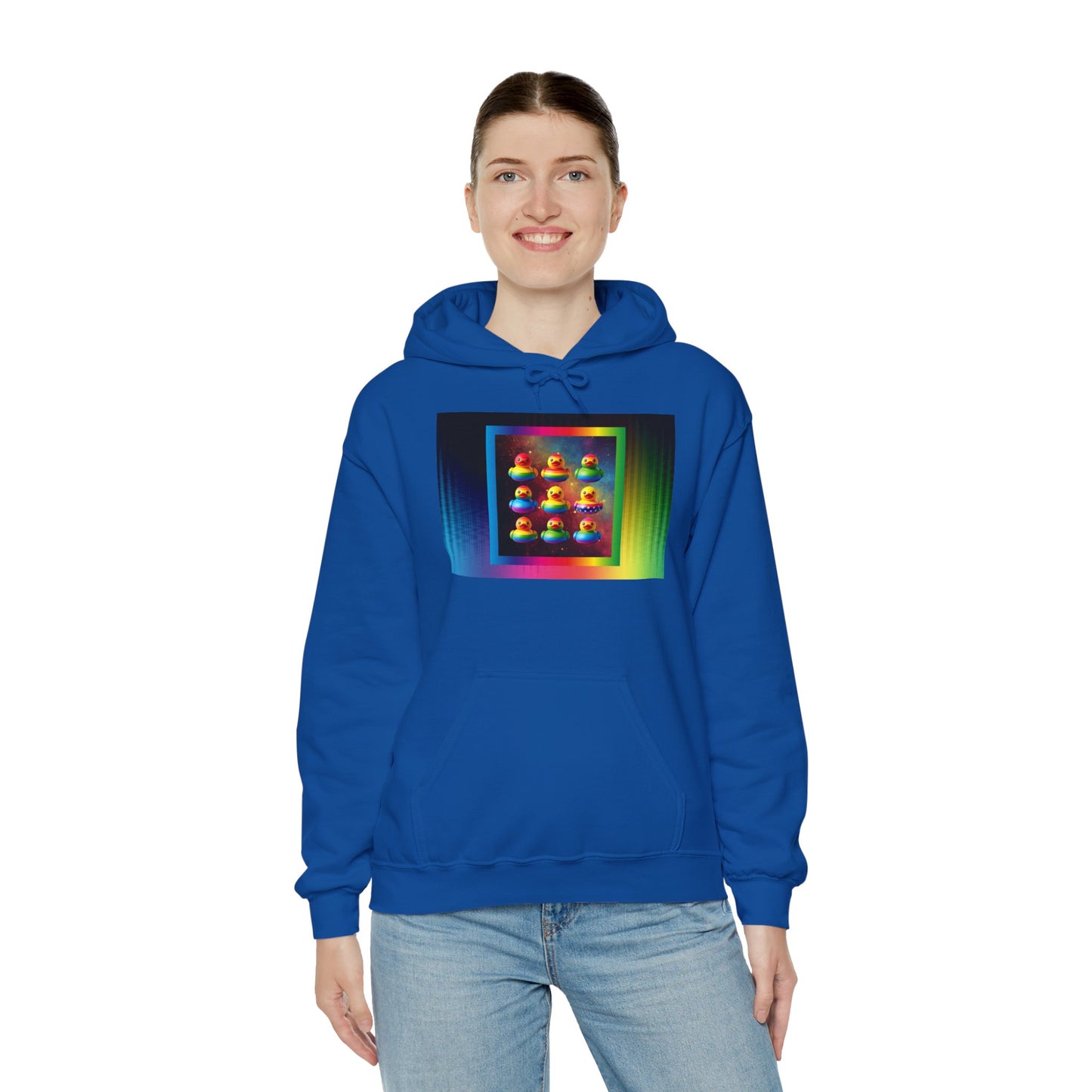 Rainbow Rubber Ducky Pride Hoodie – Cozy & Colorful All-Over Print Sweatshirt – Fun LGBTQ+ Streetwear & Pride Fashion