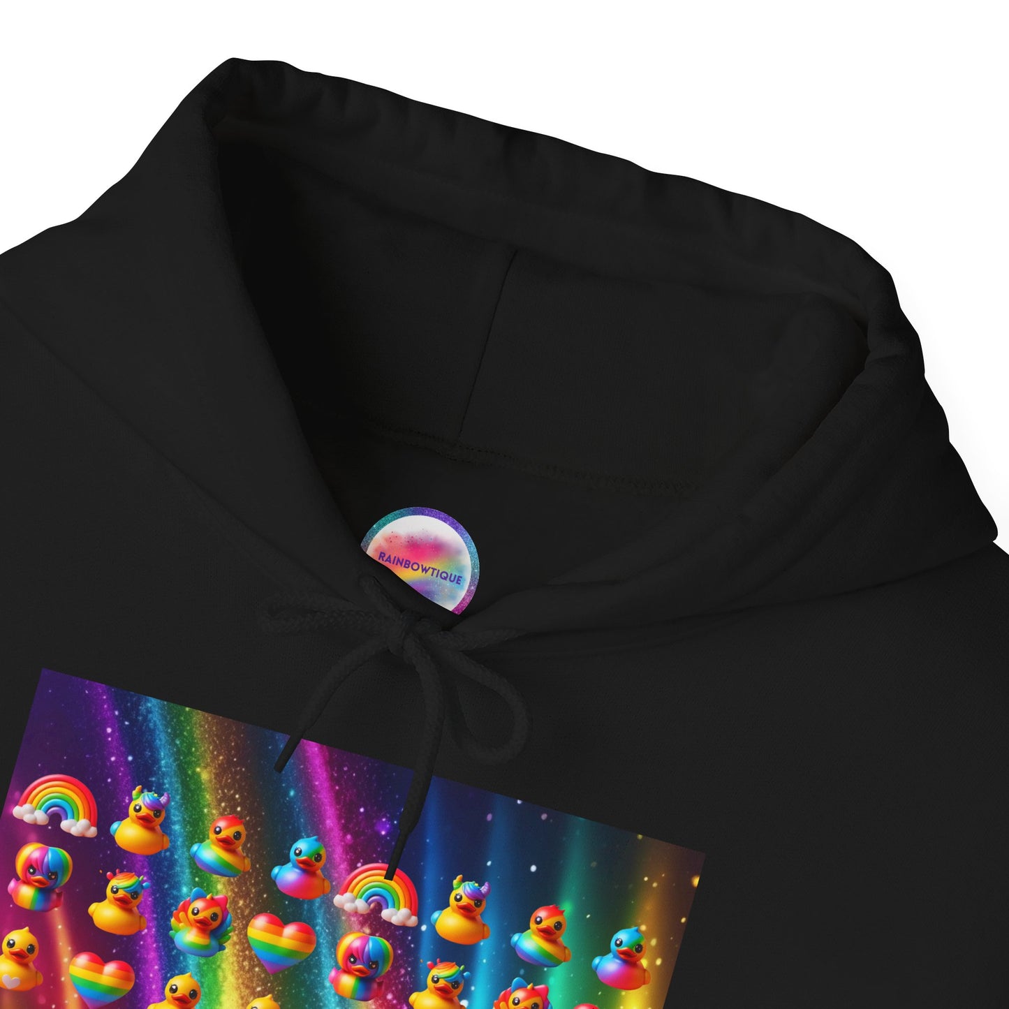 Rainbow Rubber Ducky Pride Hoodie – Cozy & Colorful All-Over Print Sweatshirt – Fun LGBTQ+ Streetwear & Pride Fashion
