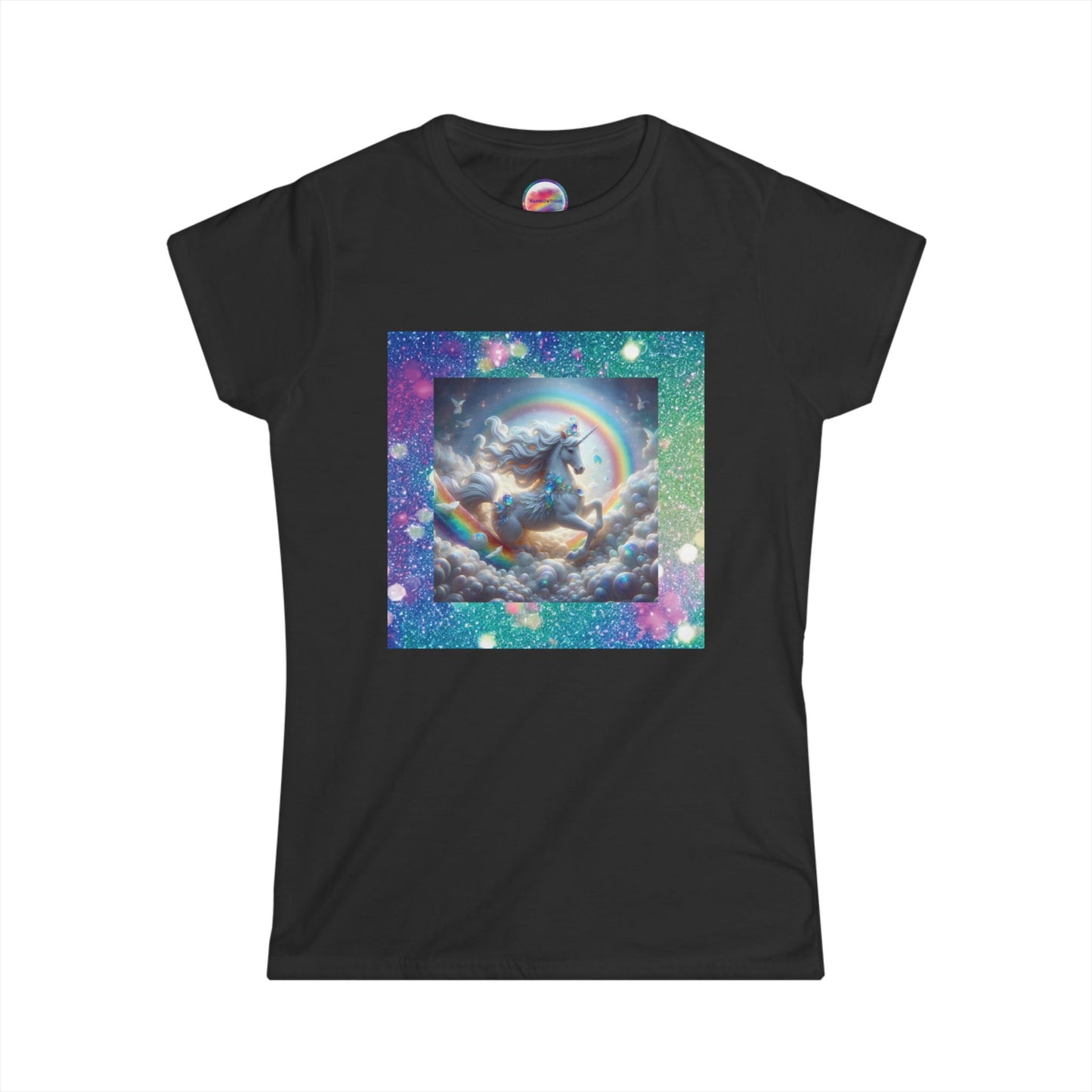 Rainbow Fantasy Fairytale Unicorn T-Shirt – Soft & Magical All-Over Print Tee – Enchanted Comfort & Style for Dreamers