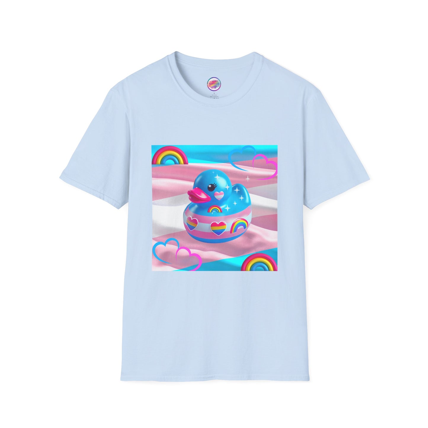Rainbow Rubber Ducky Love T-Shirt – Uniquely You Trans Pride Rubber Duck Design – Cute & Playful LGBTQ+ Pride Fashion