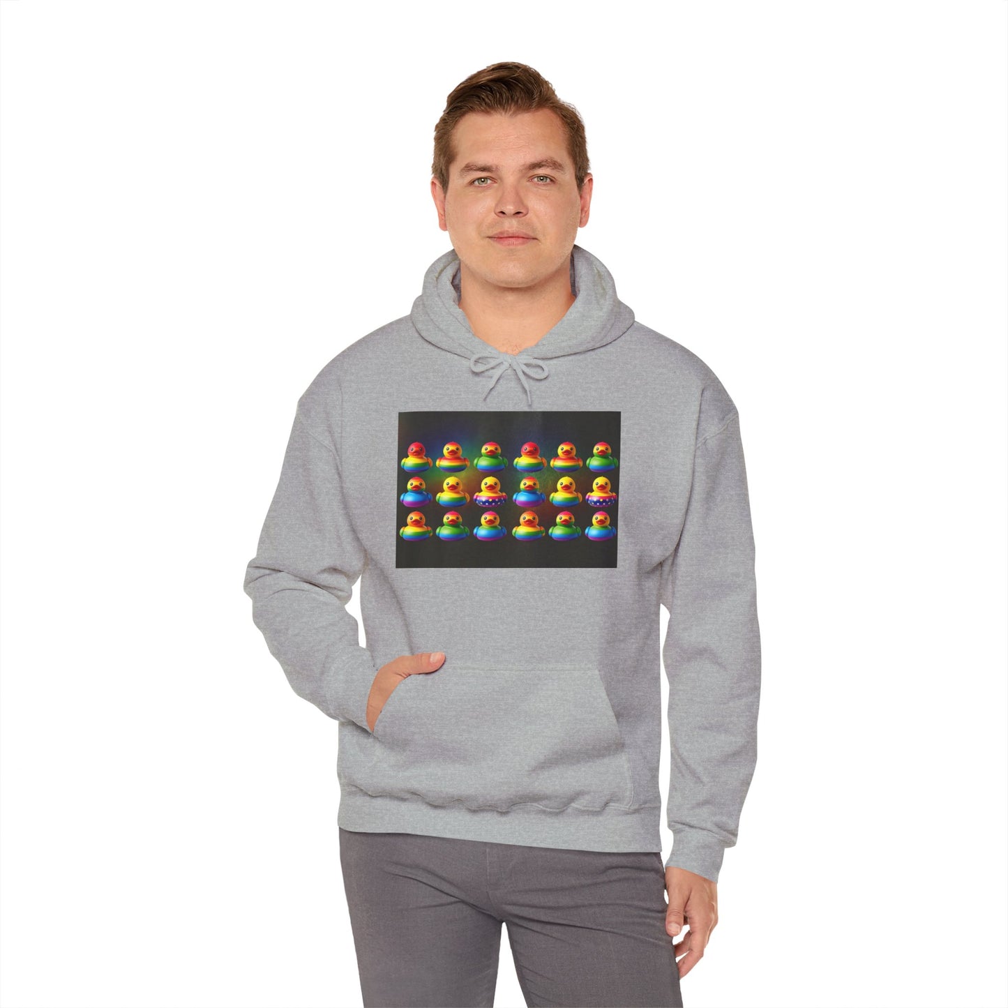 Rainbow Rubber Ducky Pride Hoodie – Cozy & Colorful All-Over Print Sweatshirt – Fun LGBTQ+ Streetwear & Pride Fashion