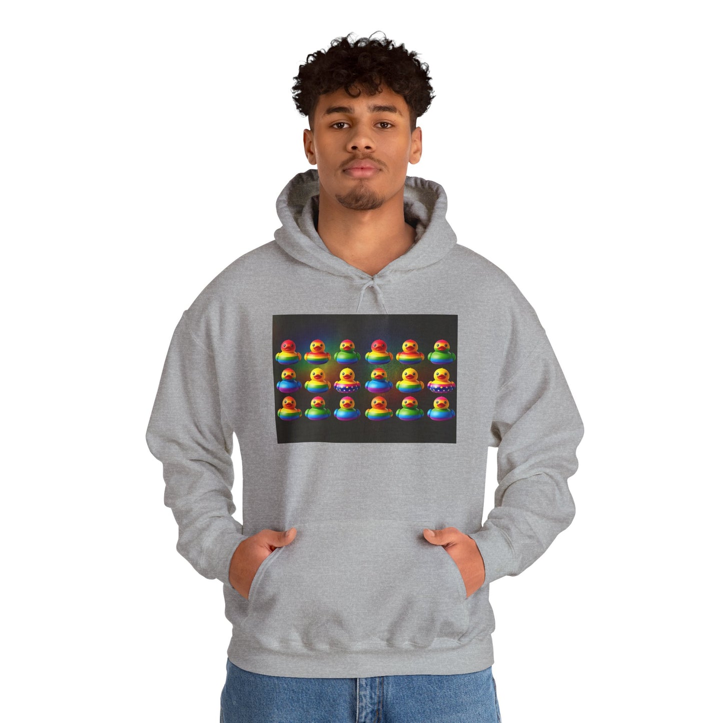 Rainbow Rubber Ducky Pride Hoodie – Cozy & Colorful All-Over Print Sweatshirt – Fun LGBTQ+ Streetwear & Pride Fashion