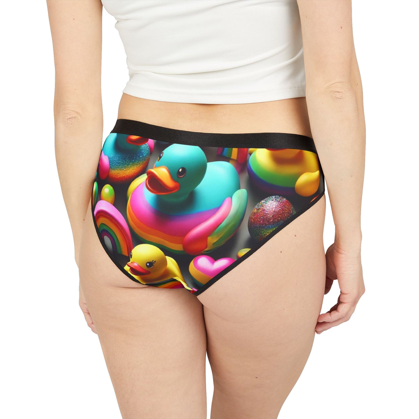 🩲 Rainbow Rubber Ducky Sparkle n’ Splash Bikini Briefs – Playful, Proud, and Perfectly You