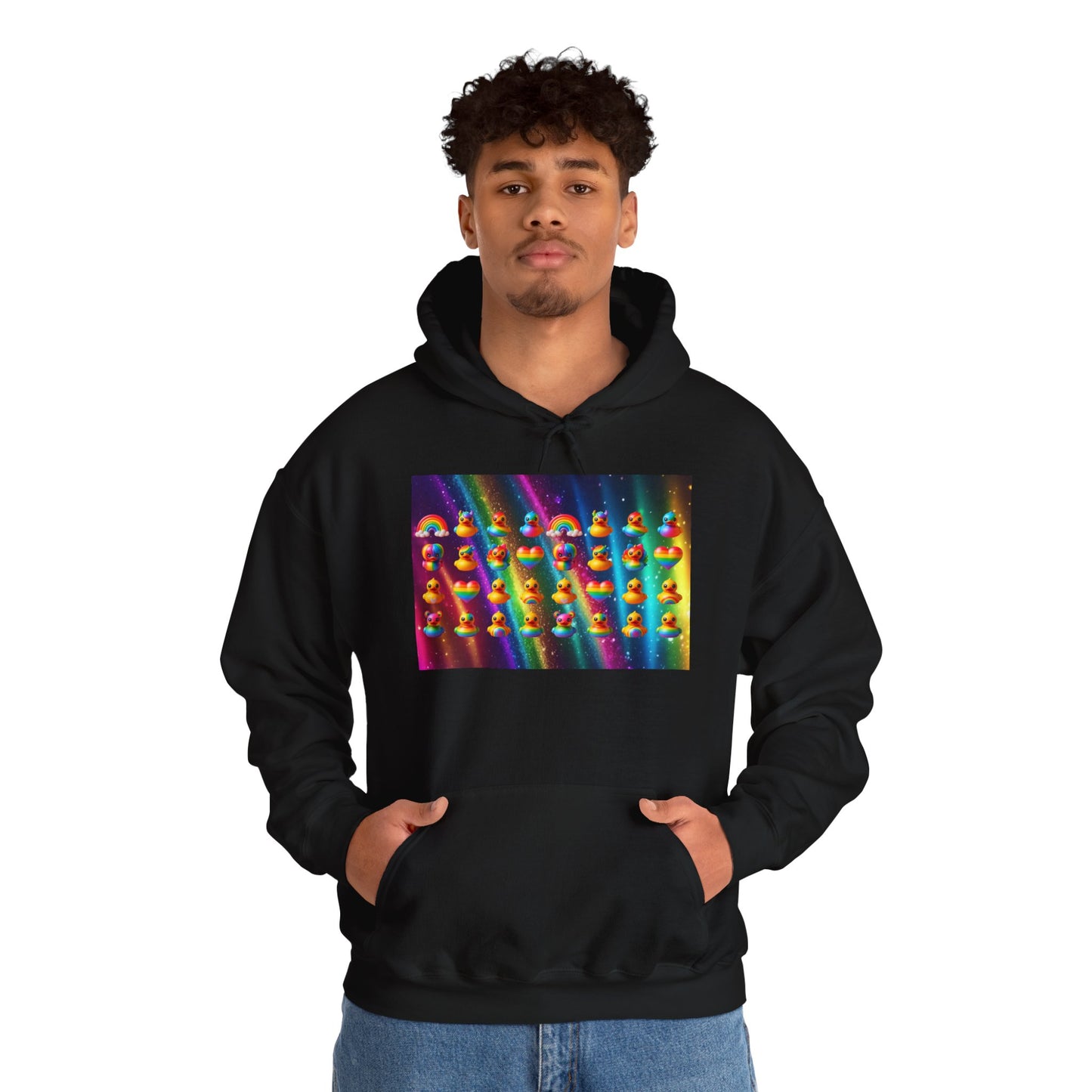 Rainbow Rubber Ducky Pride Hoodie – Cozy & Colorful All-Over Print Sweatshirt – Fun LGBTQ+ Streetwear & Pride Fashion