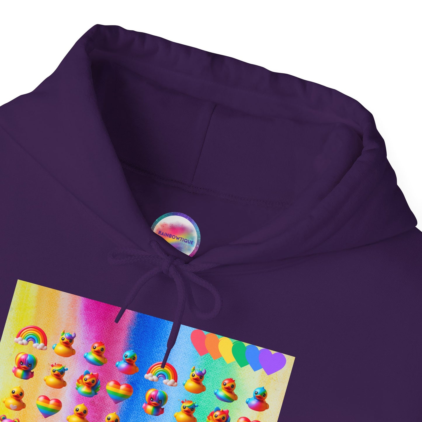 Rainbow Rubber Ducky Pride Hoodie – Cozy & Colorful All-Over Print Sweatshirt – Fun LGBTQ+ Streetwear & Pride Fashion