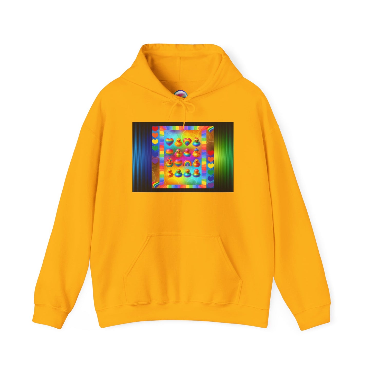Rainbow Rubber Ducky Pride Hoodie – Cute & Cozy All-Over Print Sweatshirt – LGBTQ+ Equality & Everyday Comfort