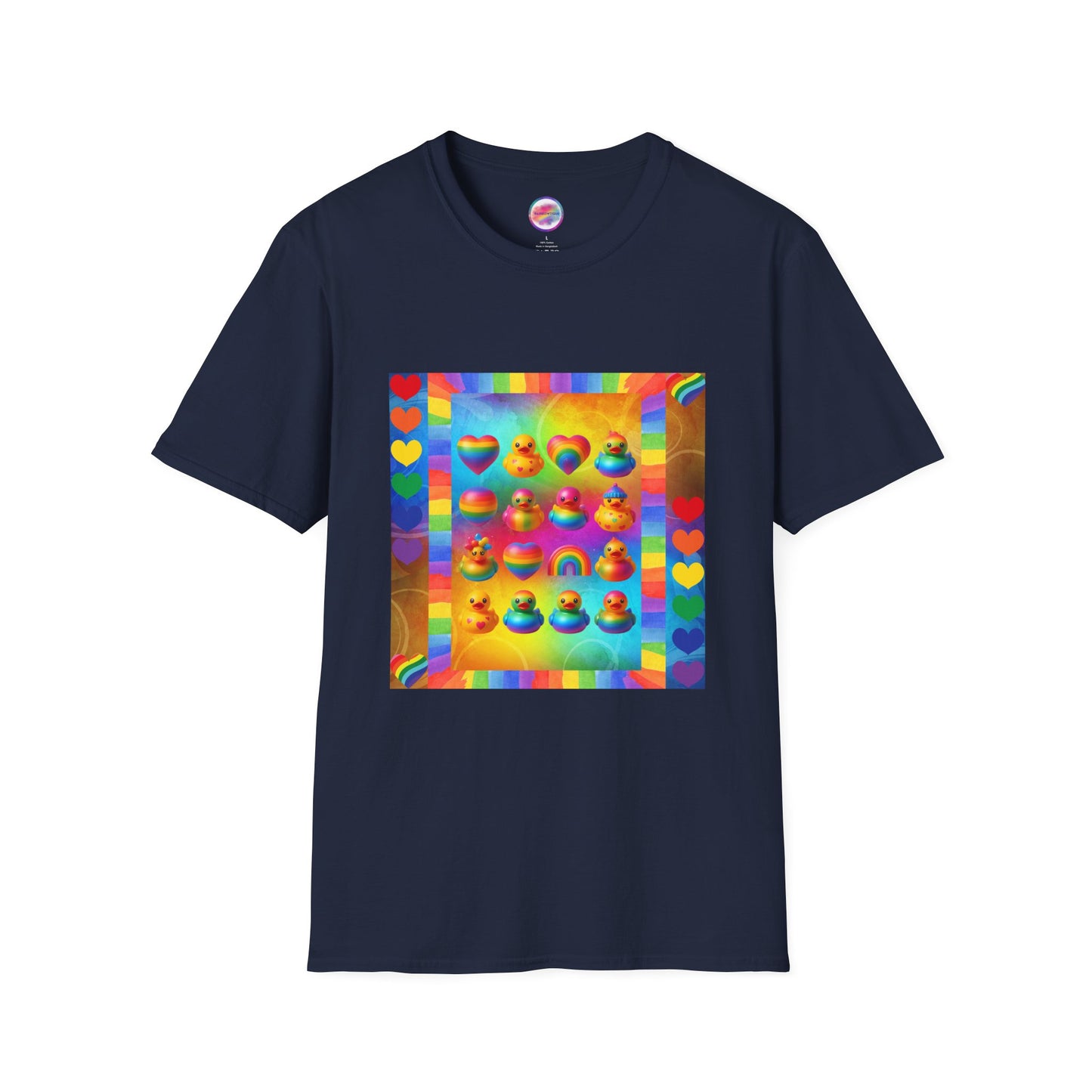 Rainbow Rubber Ducky Pride T-Shirt – Fun & Colorful All-Over Print Tee – LGBTQ+ Streetwear & Pride Celebration Fashion