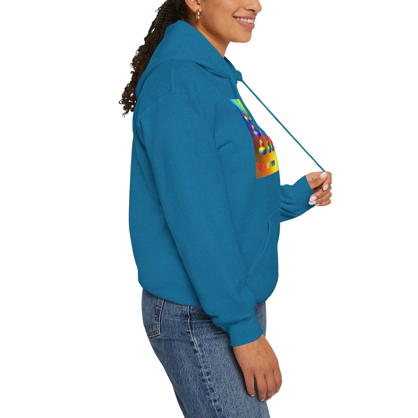 Rainbow Rubber Ducky Pride Hoodie – Cozy & Colorful All-Over Print Sweatshirt – Fun LGBTQ+ Streetwear & Pride Fashion