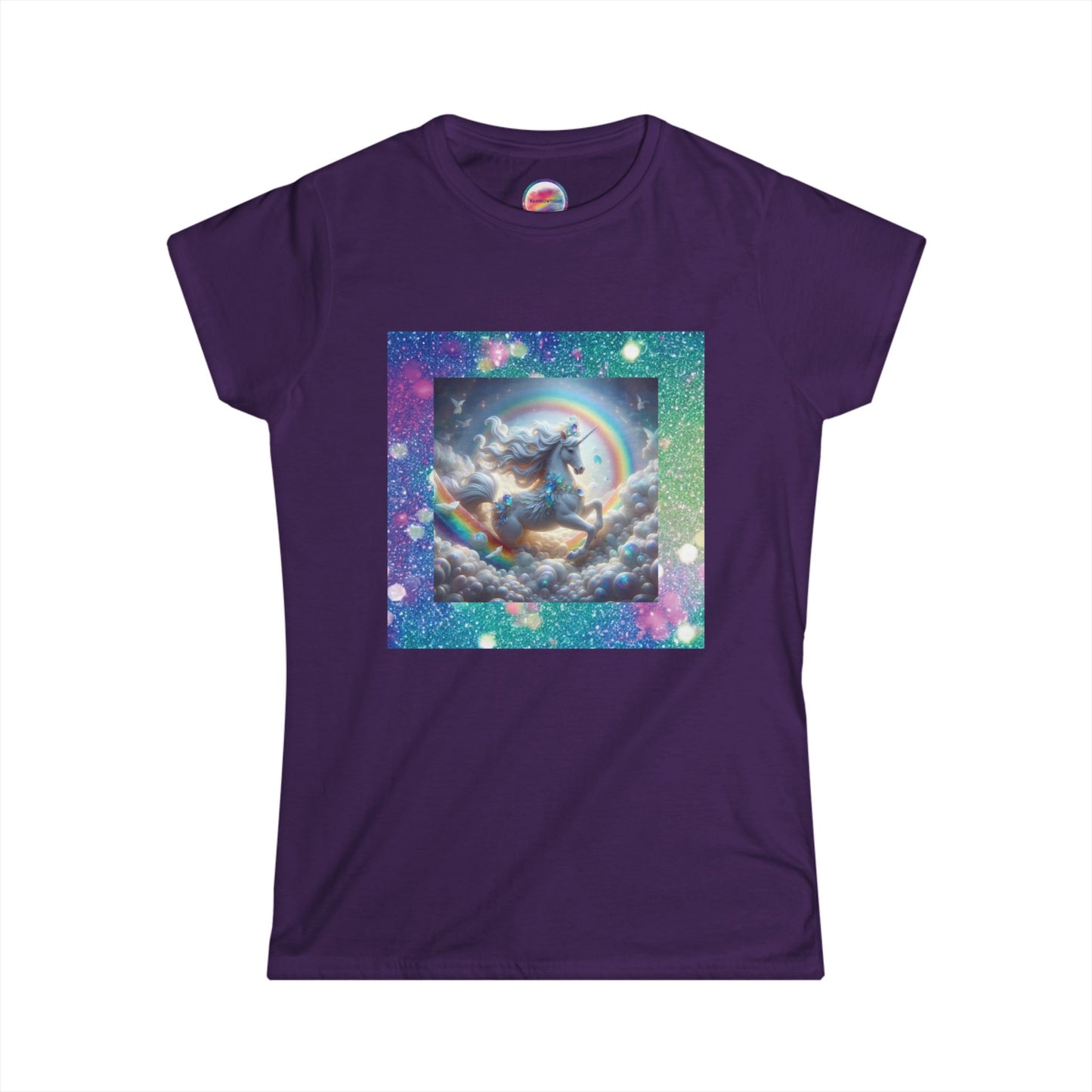Rainbow Fantasy Fairytale Unicorn T-Shirt – Soft & Magical All-Over Print Tee – Enchanted Comfort & Style for Dreamers