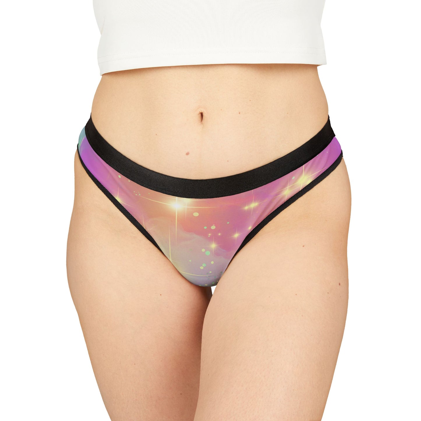 Cosmic Stardust Glow Bikini Briefs – Pastel Galaxy Pride Underwear | Soft, Breathable LGBTQ+ Intimates for All Genders by Rainbowtique
