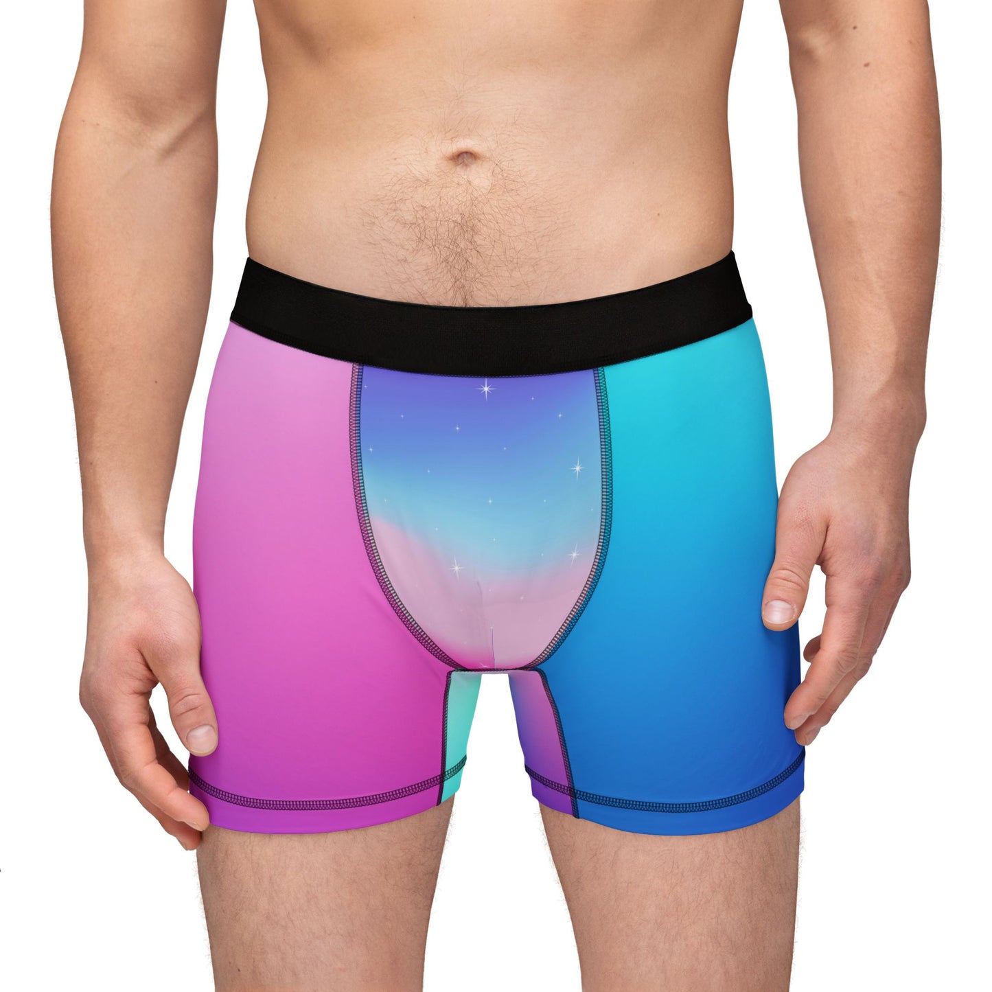 Rainbow Cotton Candy Cosmos Boxer Briefs – Pastel Galaxy Pride Underwear | Soft, Breathable LGBTQ+ Intimates by Rainbowtique