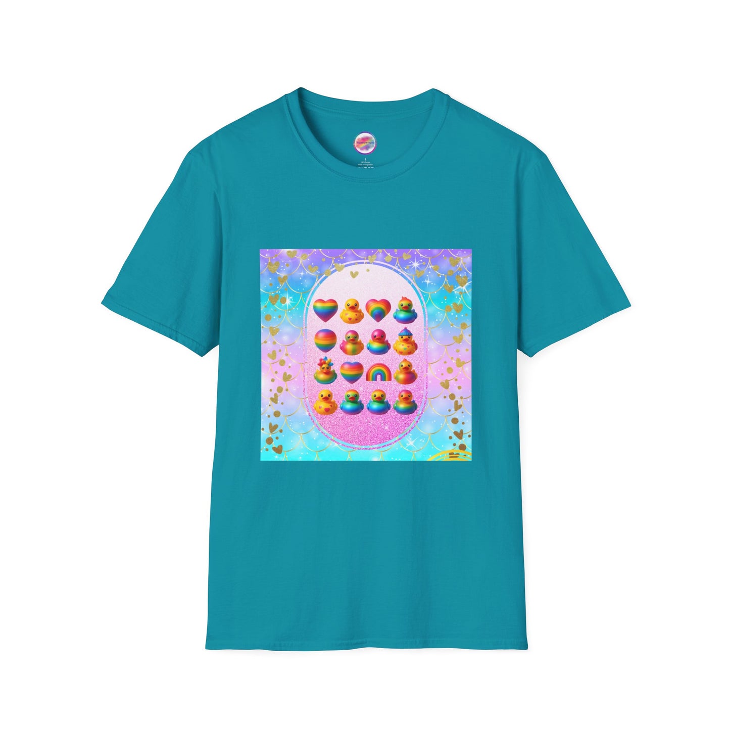 Rainbow Rubber Ducky Pride T-Shirt – Fun & Colorful All-Over Print Tee – LGBTQ+ Streetwear & Pride Celebration Fashion