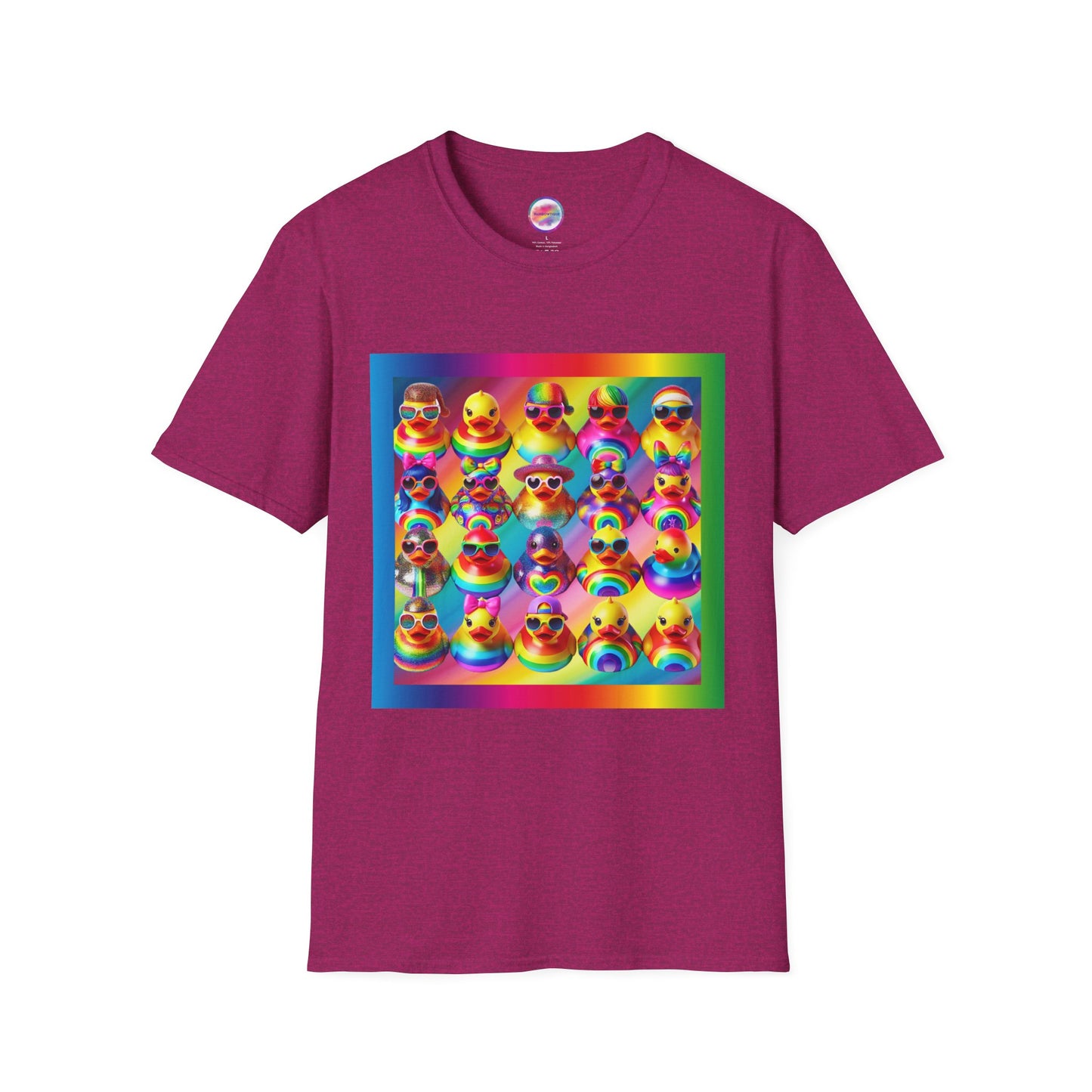 Rainbow Rubber Ducky Pride T-Shirt – Fun All-Over Print Tee for LGBTQ+ Celebrations & Self-Expression – Playful & Colorful Design