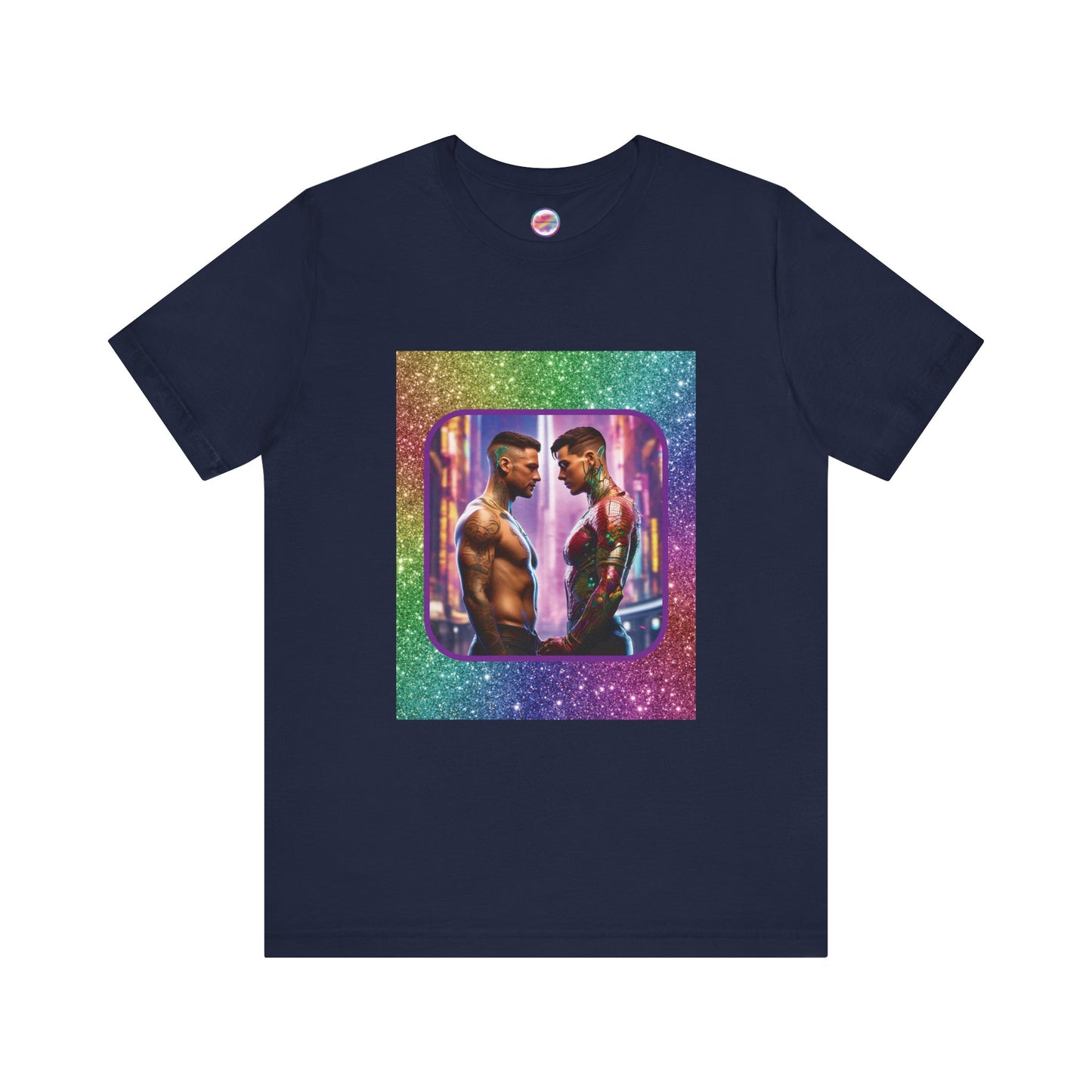 AI Rainbow Robot LoveisLove Pride T-Shirt – Bold & Futuristic – LGBTQ+ Pride & Cyberpunk Fashion