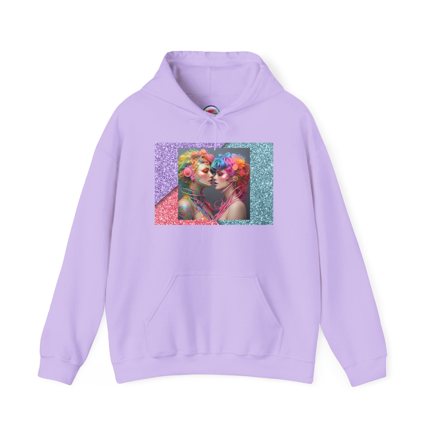 AI Rainbow Robot Trans Pride Hoodie – Cozy All-Over Print Sweatshirt for Warmth & Inclusivity – Love is Love Cyber Art