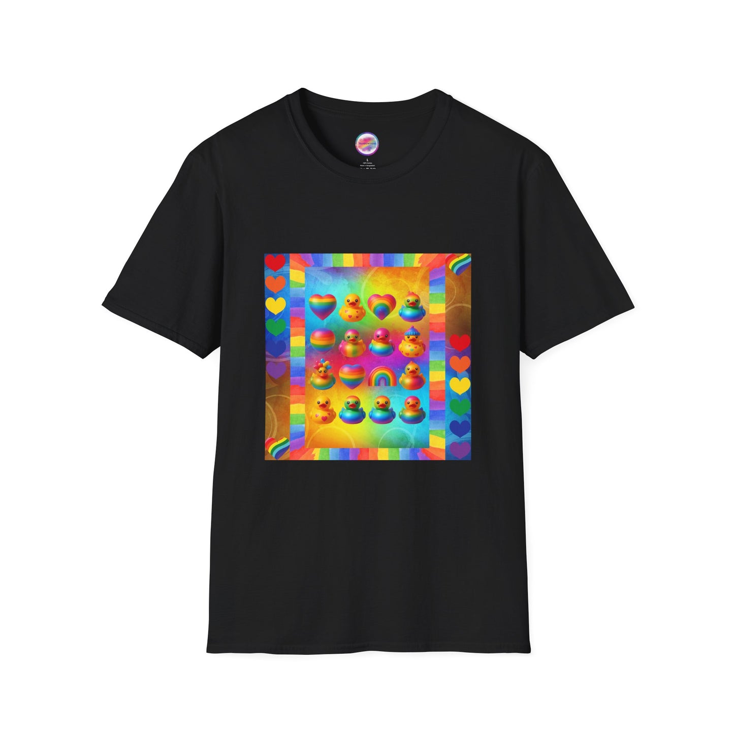 Rainbow Rubber Ducky Pride T-Shirt – Fun & Colorful All-Over Print Tee – LGBTQ+ Streetwear & Pride Celebration Fashion