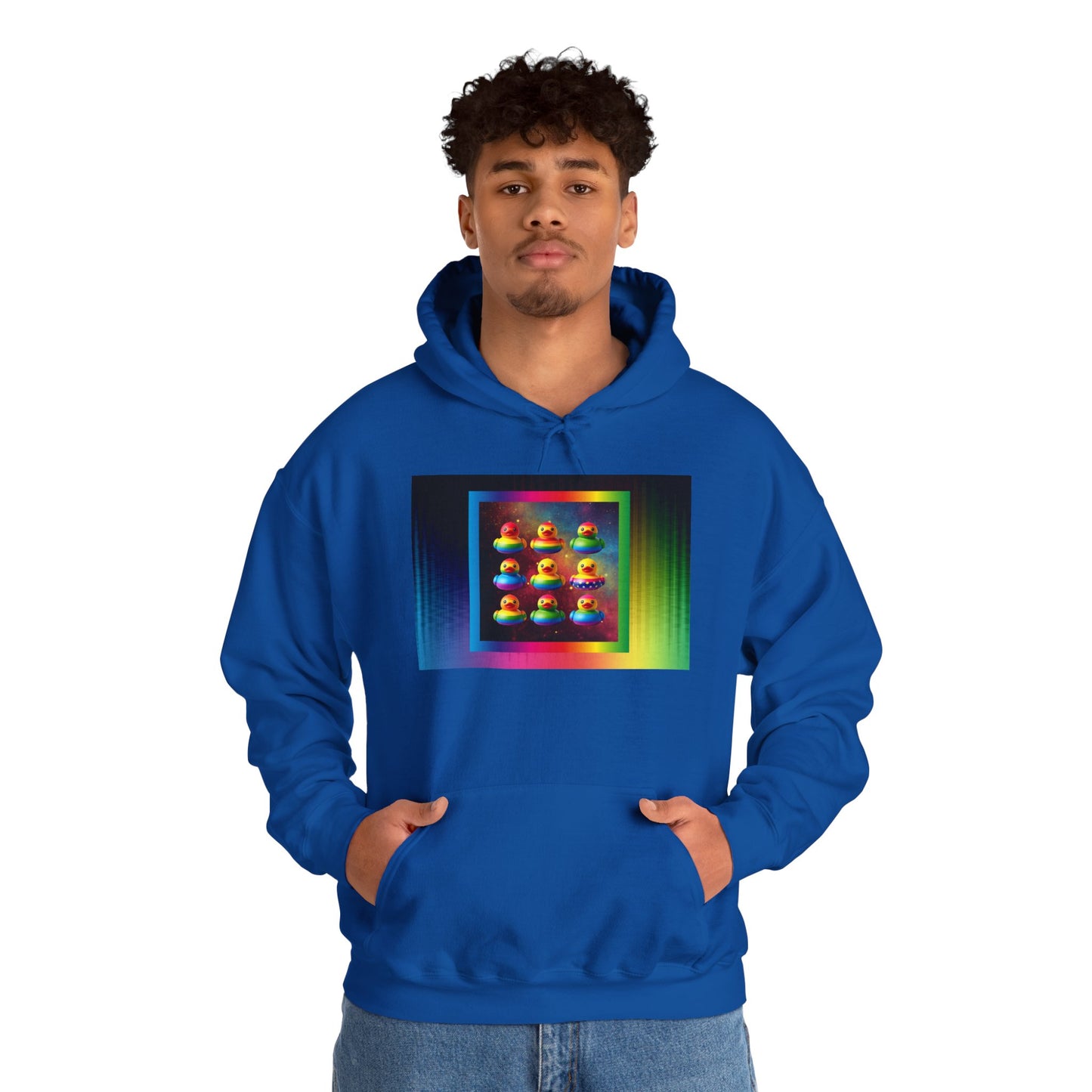 Rainbow Rubber Ducky Pride Hoodie – Cozy & Colorful All-Over Print Sweatshirt – Fun LGBTQ+ Streetwear & Pride Fashion
