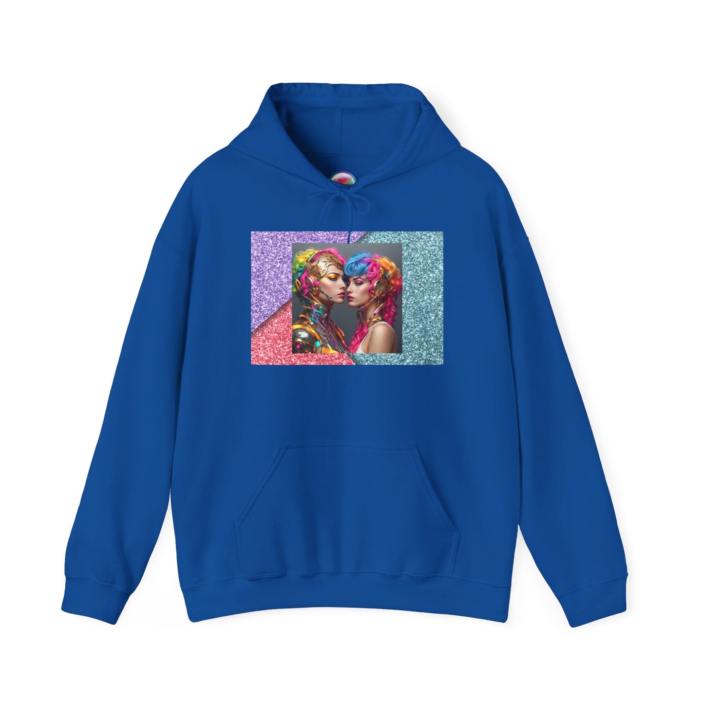 AI Rainbow Robot Love Hoodie – Bold & Futuristic All-Over Print Sweatshirt – LGBTQ+ Pride & Love is Love Fashion