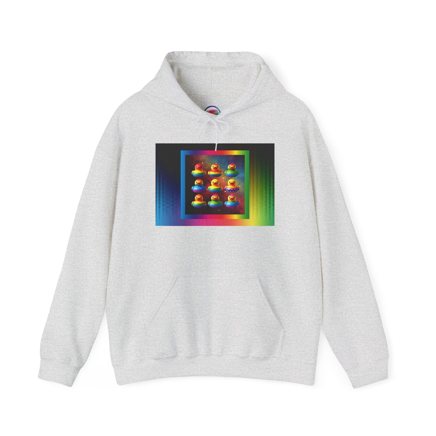 Rainbow Rubber Ducky Pride Hoodie – Cute & Cozy All-Over Print Sweatshirt – LGBTQ+ Equality & Everyday Comfort